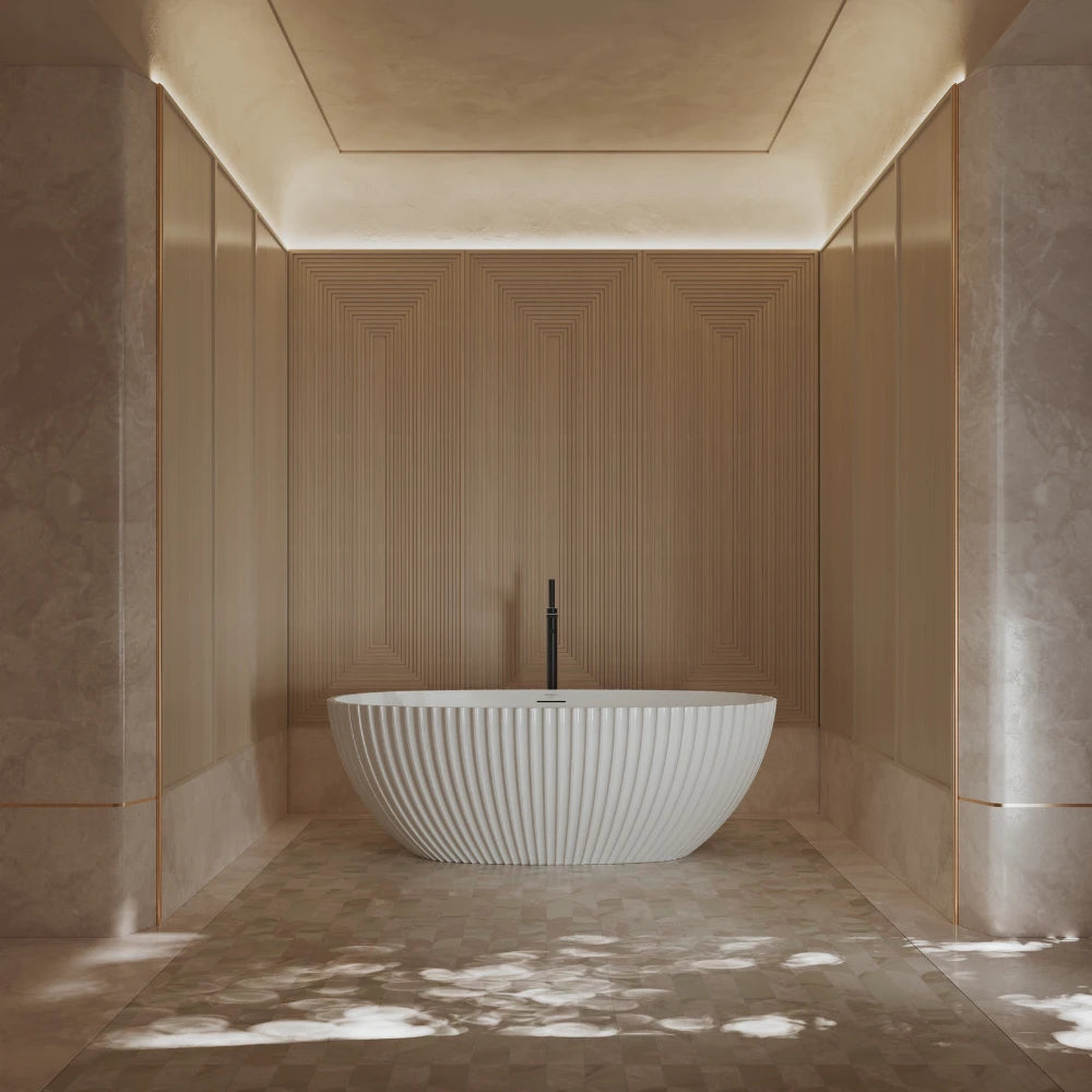 Monblari 59.1" Sheba Acrylic Double-Slipper Tub