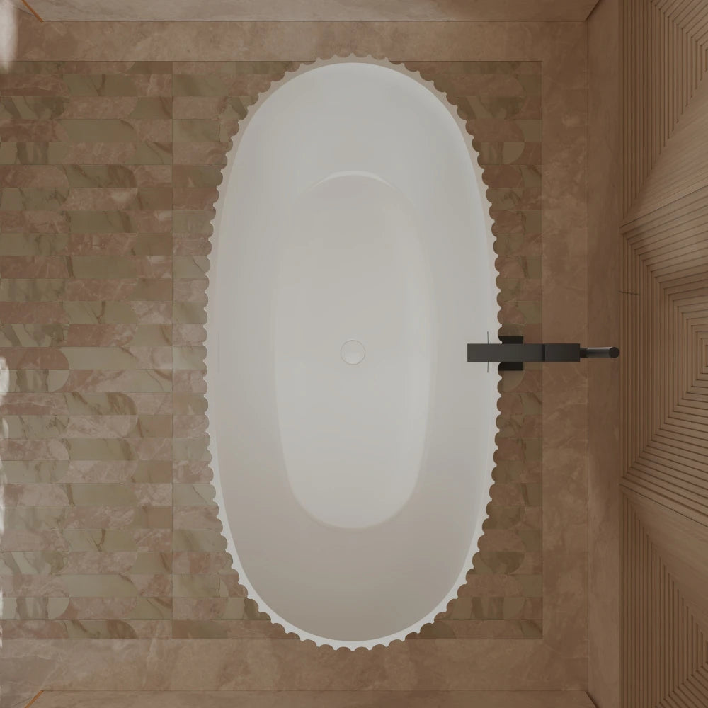 Monblari 59.1" Sheba Acrylic Double-Slipper Tub