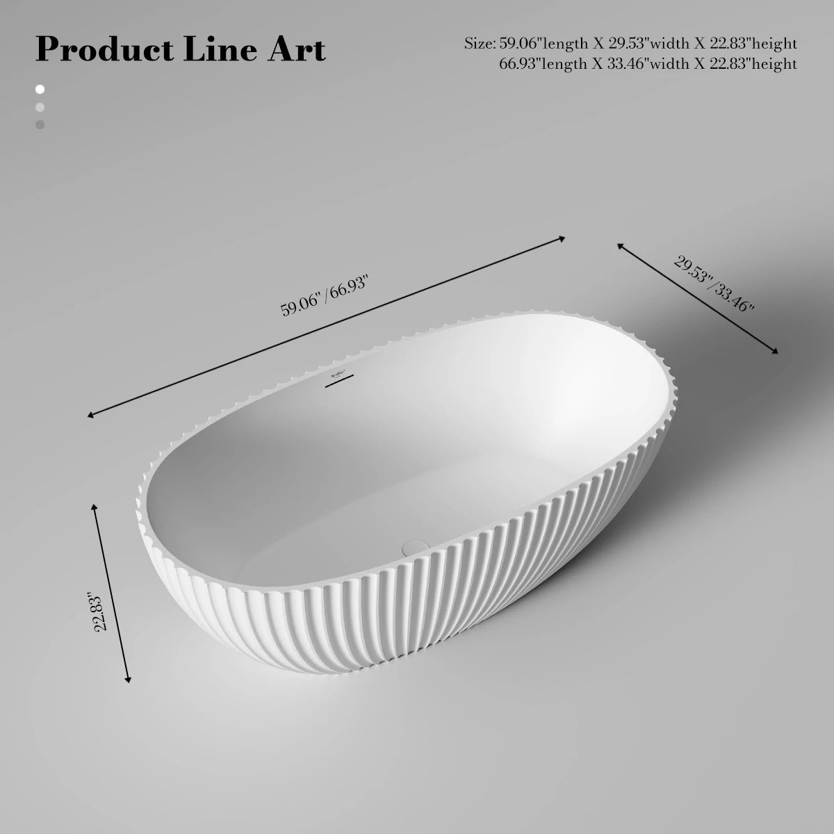 59.1" Monblari Acrylic Freestanding Bathtub With Insulation Tub