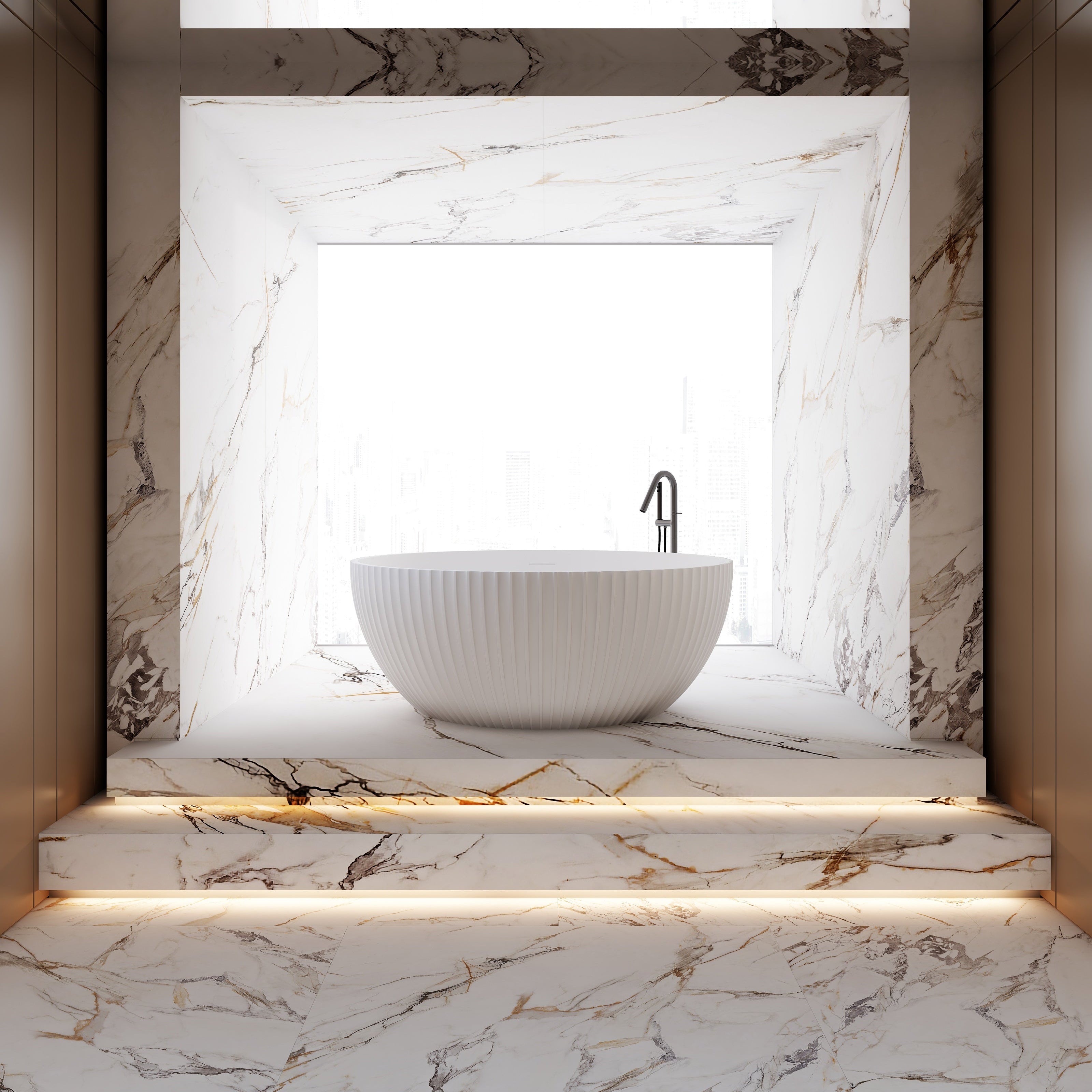 MonBlari Acrylic Freestanding Bathtub MY-66619-GW-FrontView