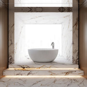 59 Inch MonBlari Matte White Acrylic Freestanding Bathtub