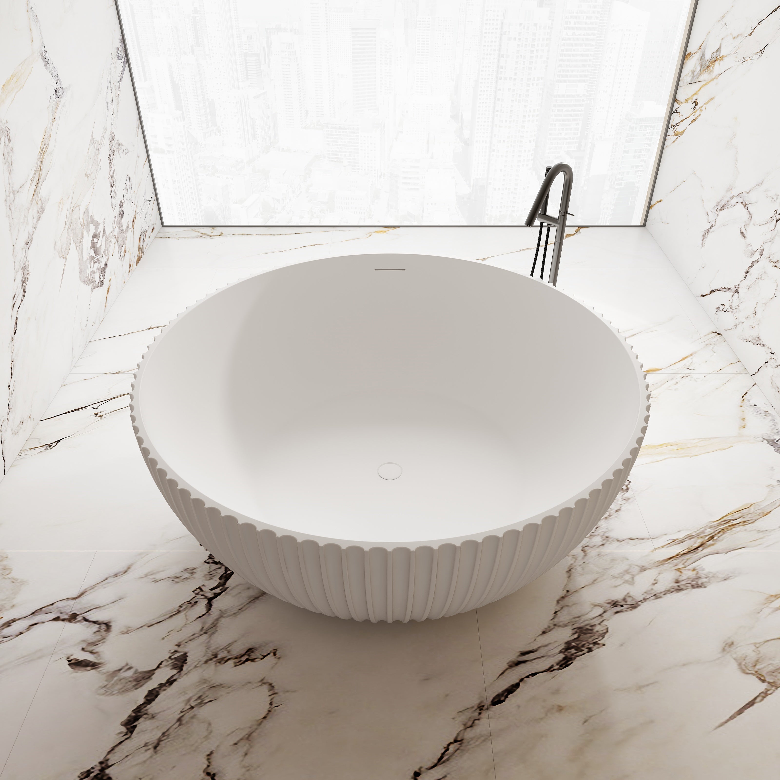 MonBlari Acrylic Freestanding Bathtub MY-66619-GW-FrontTop