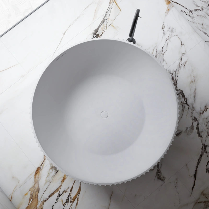 59 Inch MonBlari Matte White Acrylic Freestanding Bathtub