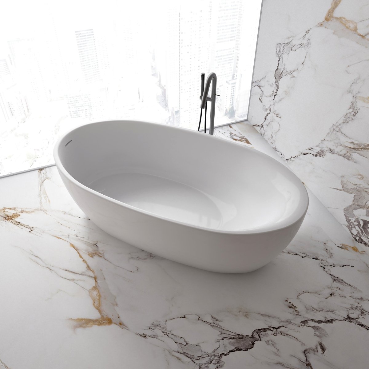 MonBlari Acrylic Freestanding Bathtub MY-66651-GW-SideTop