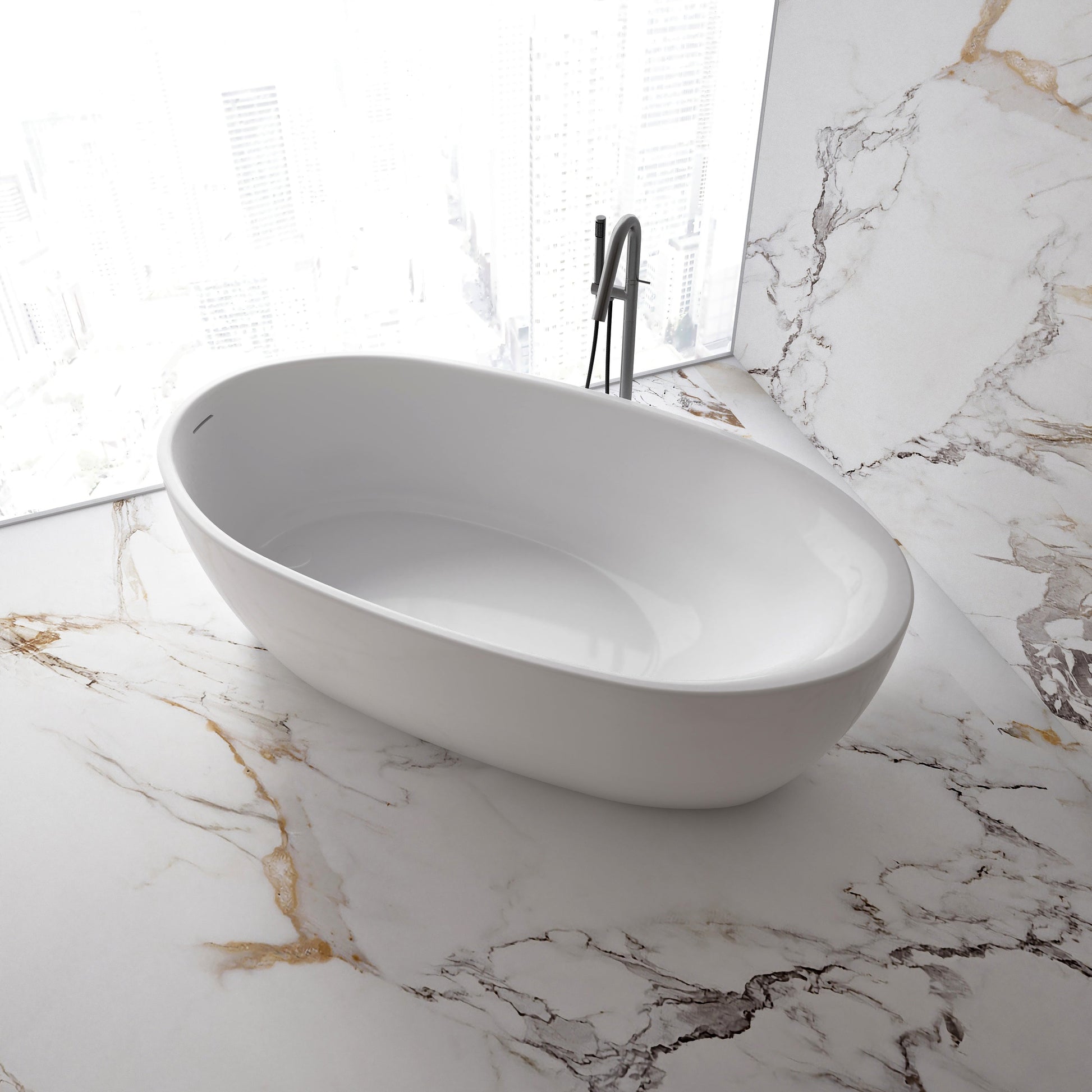 MonBlari Acrylic Freestanding Bathtub MY-66651-GW-SideTop