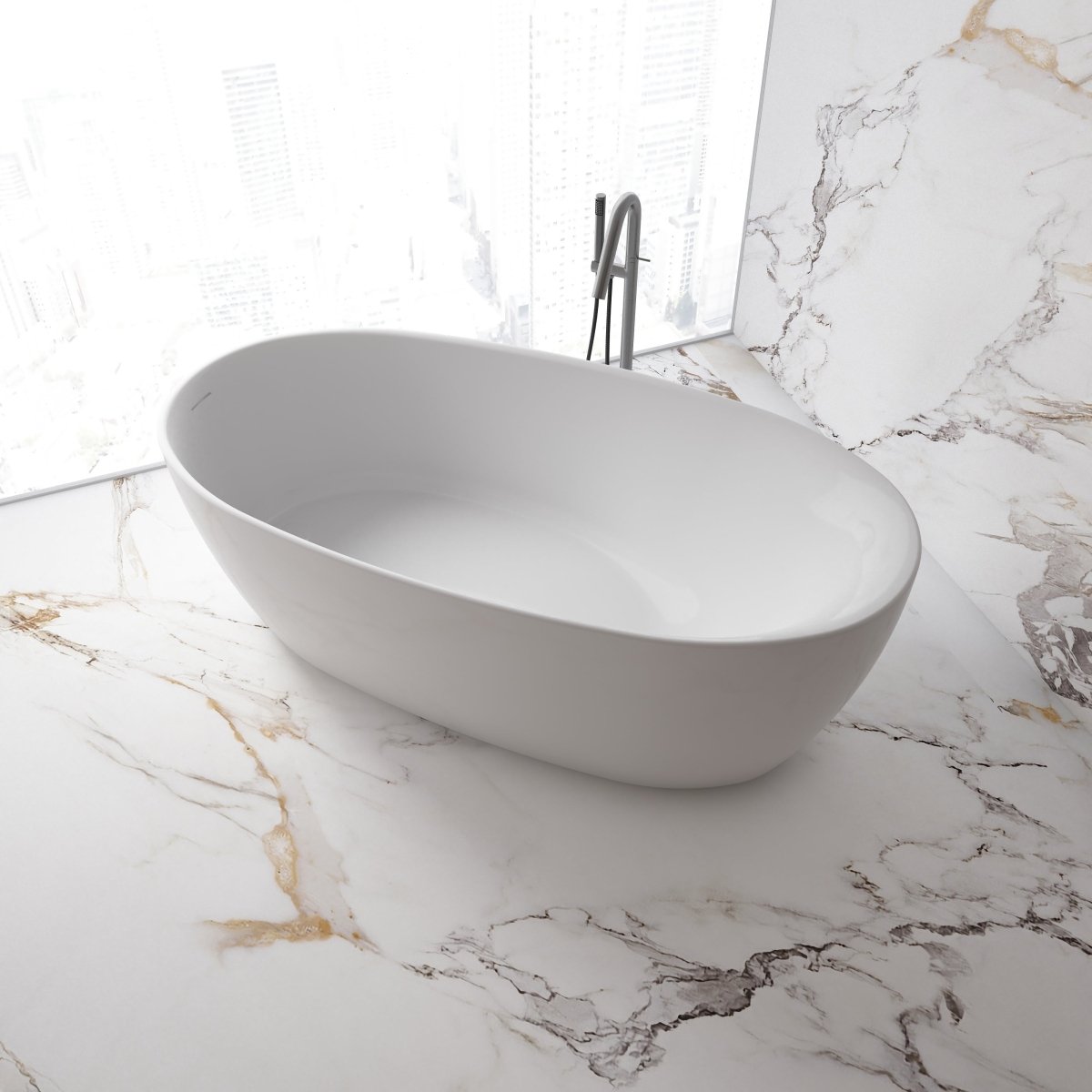 MonBlari Acrylic Freestanding Bathtub MY-66652-GW-SideTop