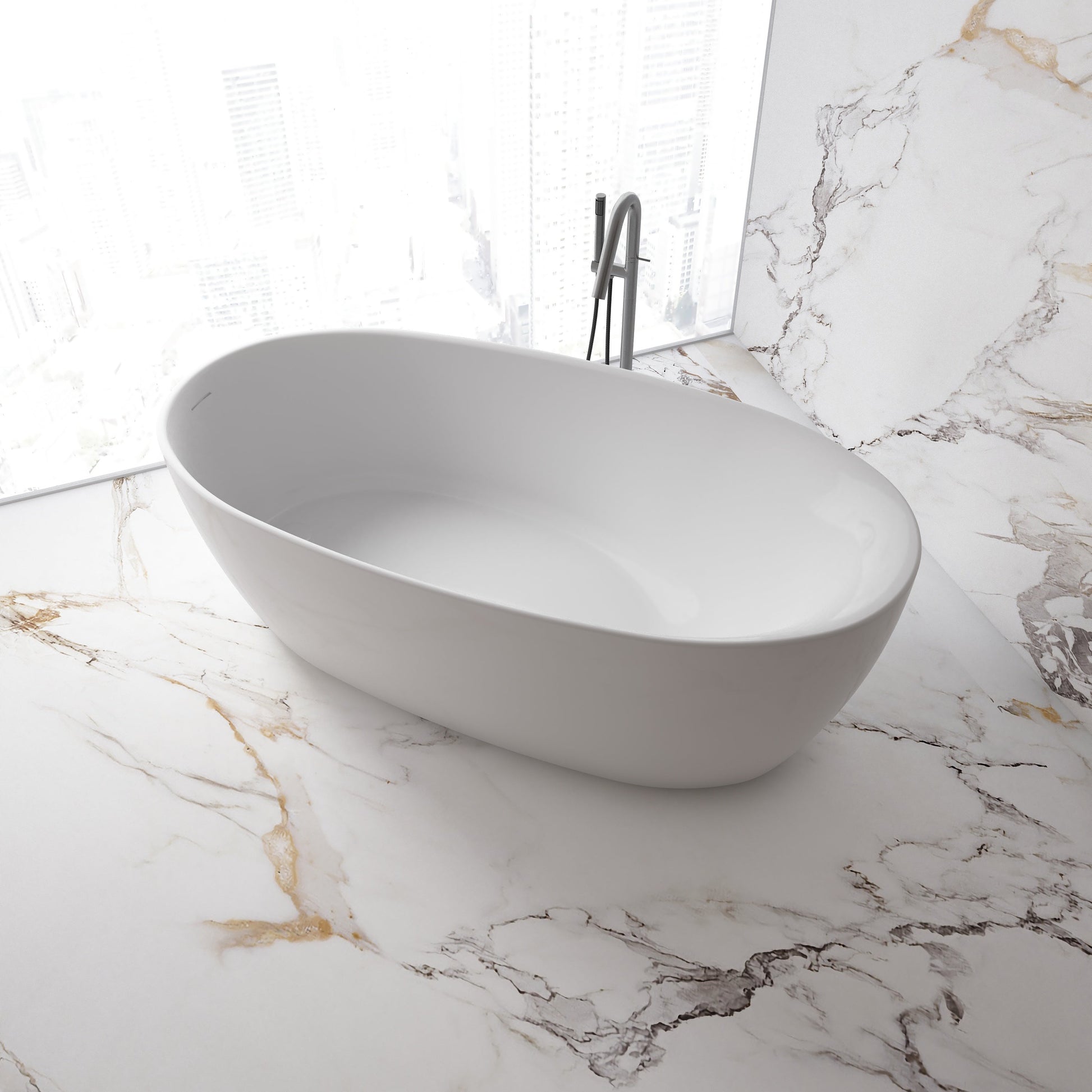 MonBlari Acrylic Freestanding Bathtub MY-66652-GW-SideTop