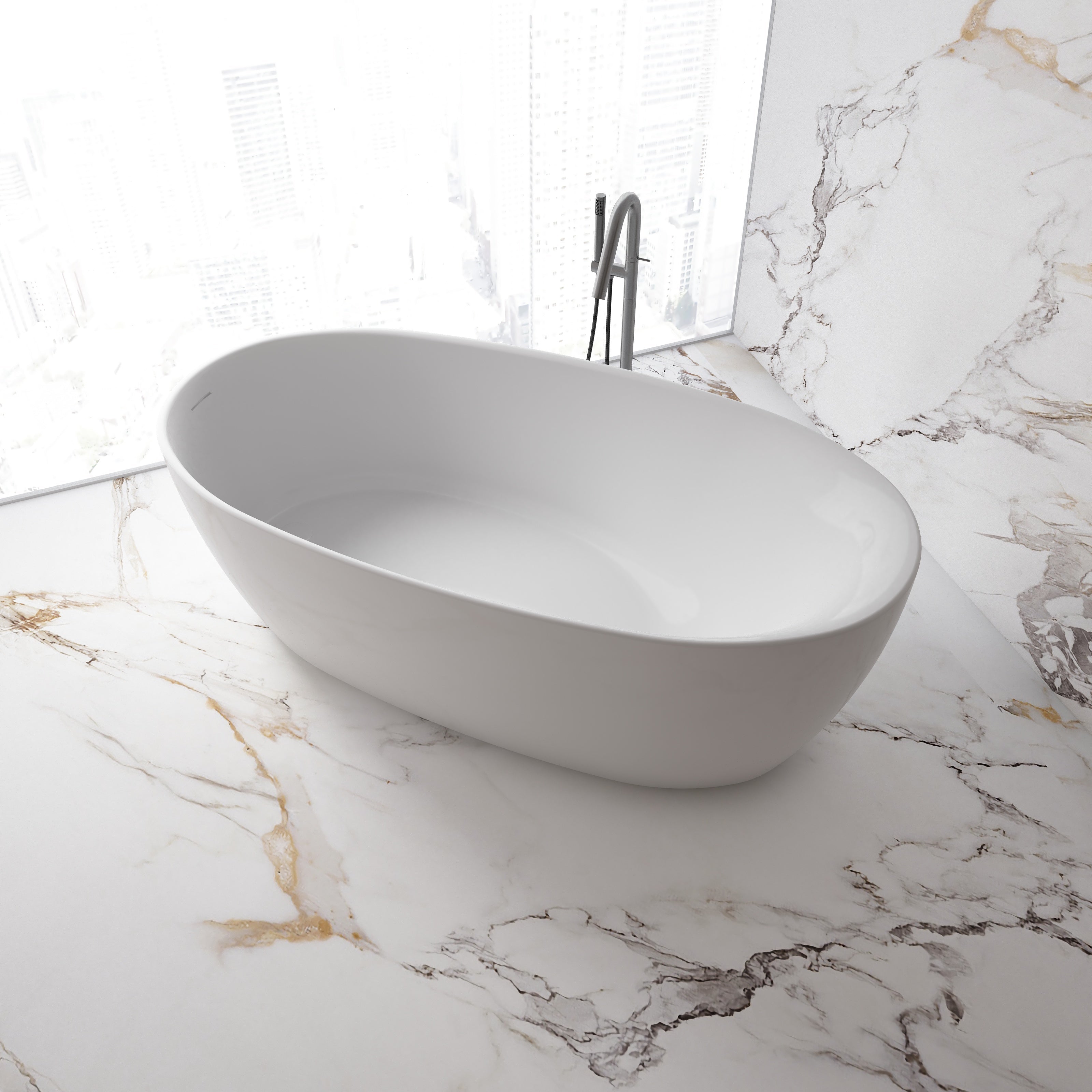 MonBlari Acrylic Freestanding Bathtub MY-66652-GW-SideTop