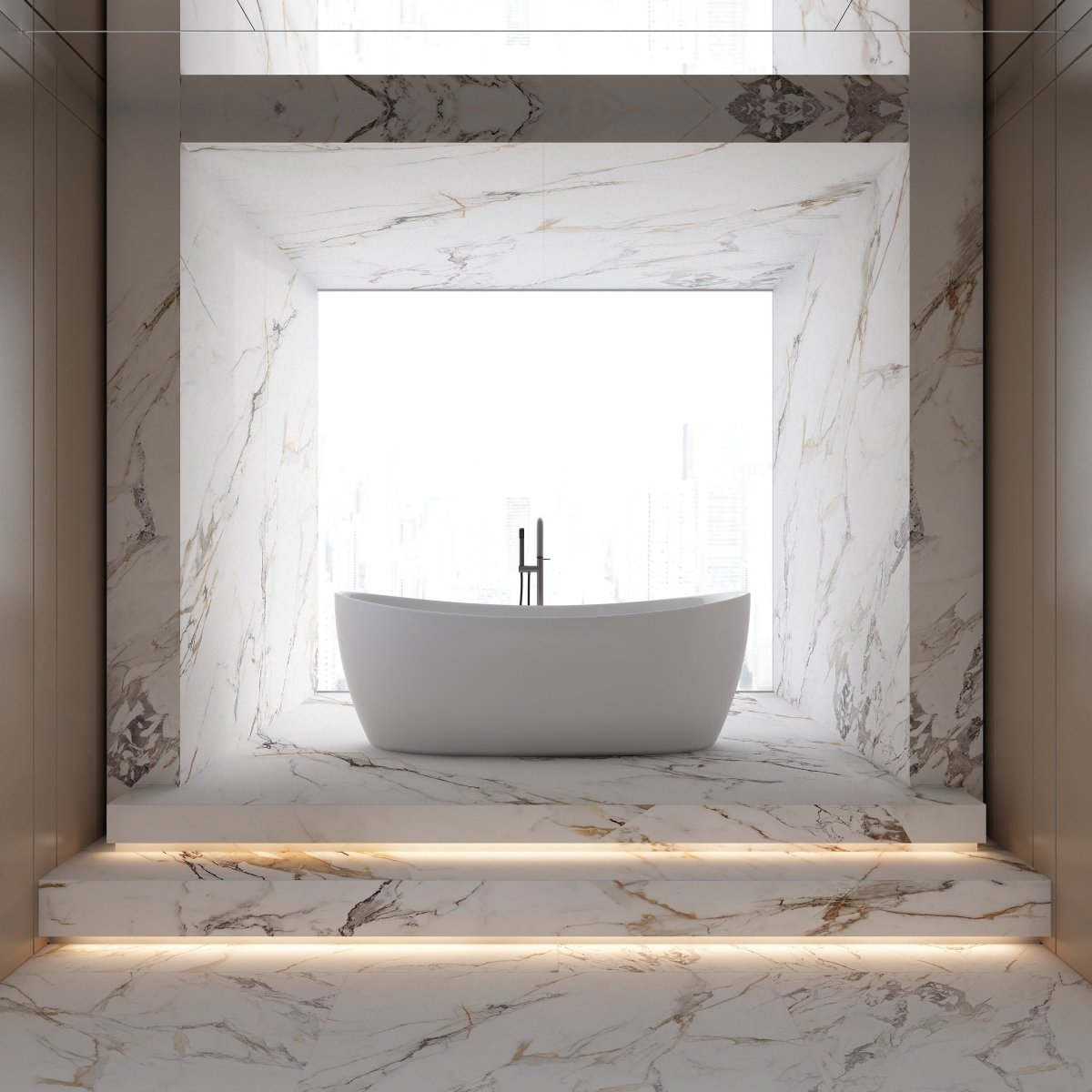MonBlari Acrylic Freestanding Bathtub MY-66653-GW-FrontView