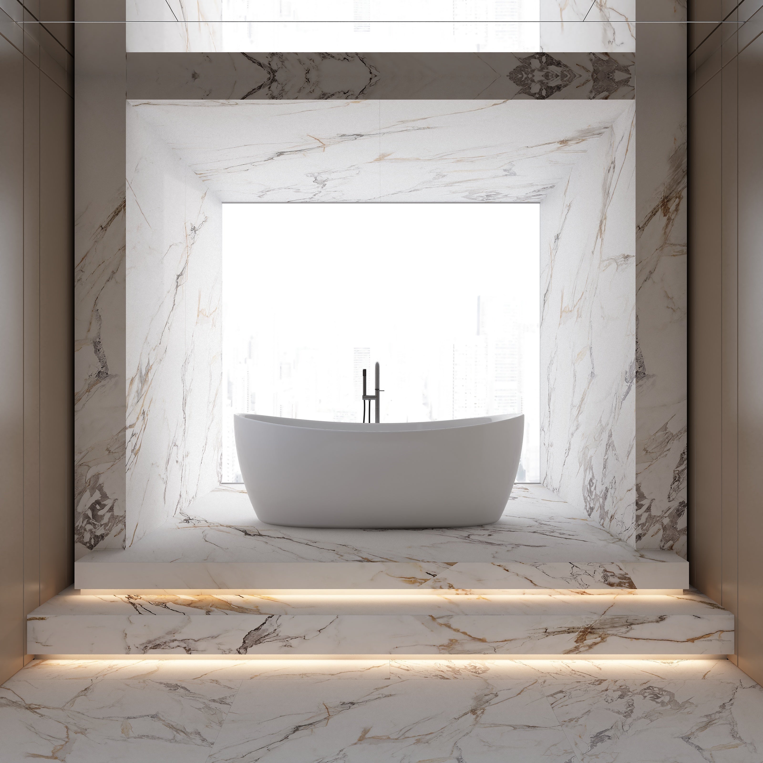 MonBlari Acrylic Freestanding Bathtub MY-66653-GW-FrontView