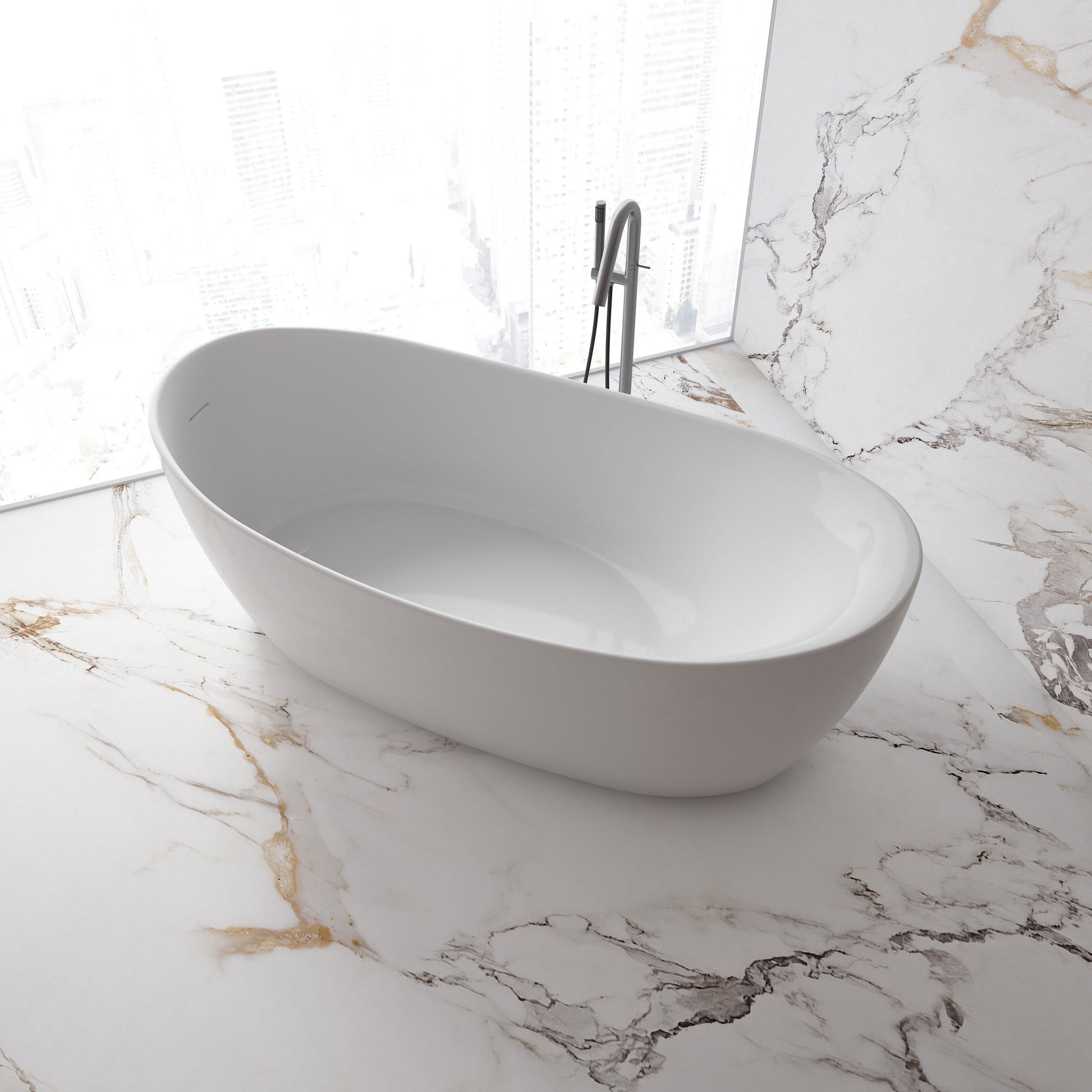 MonBlari Acrylic Freestanding Bathtub MY-66653-GW-SideTop