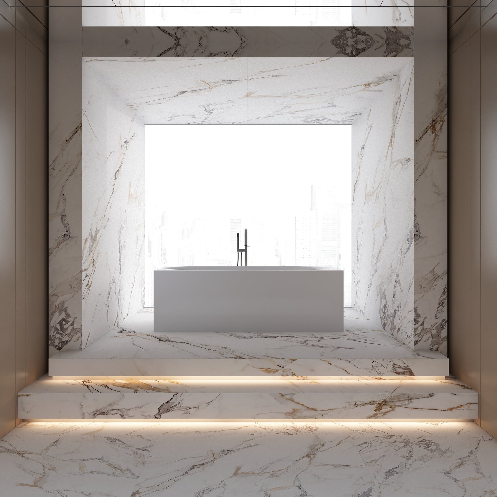 MonBlari Acrylic Freestanding Bathtub MY-66655-GW-FrontView