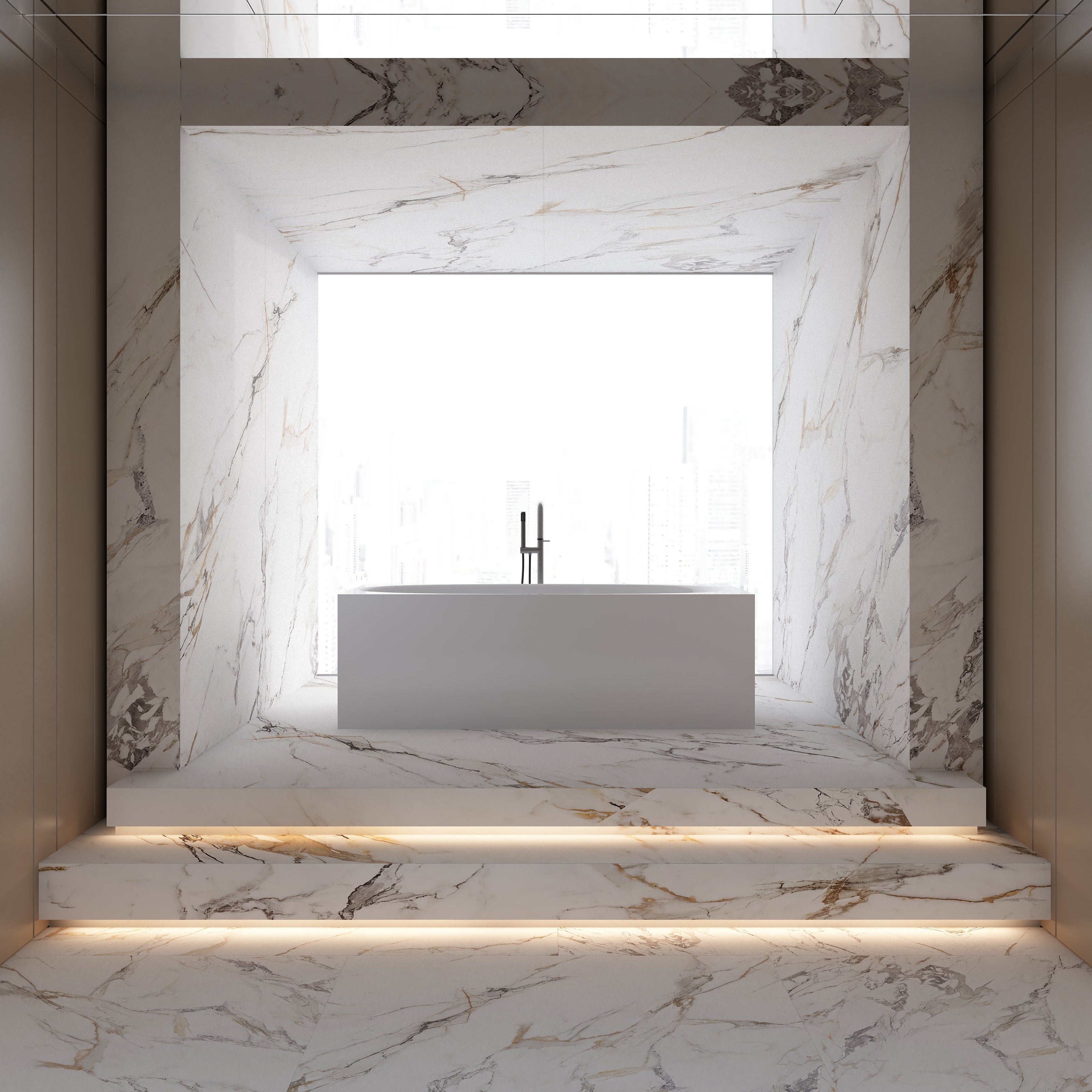 MonBlari Acrylic Freestanding Bathtub MY-66655-GW-FrontView