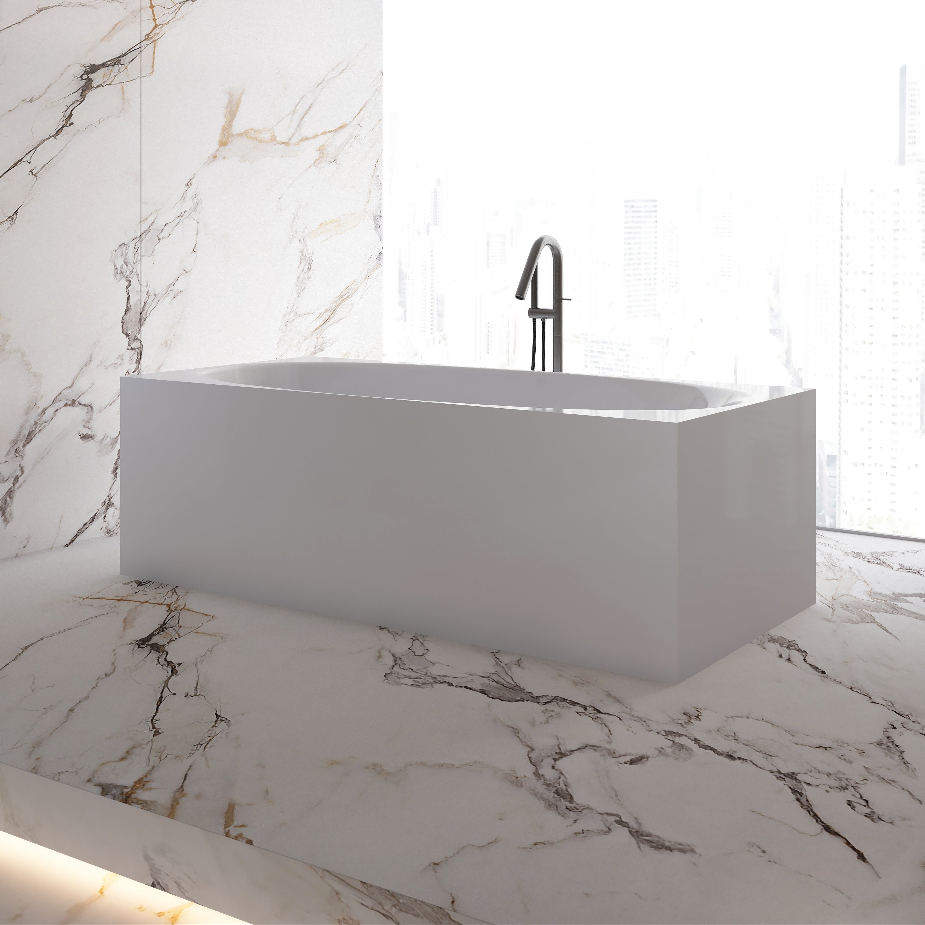 MonBlari Acrylic Freestanding Bathtub MY-66655-GW-SideView