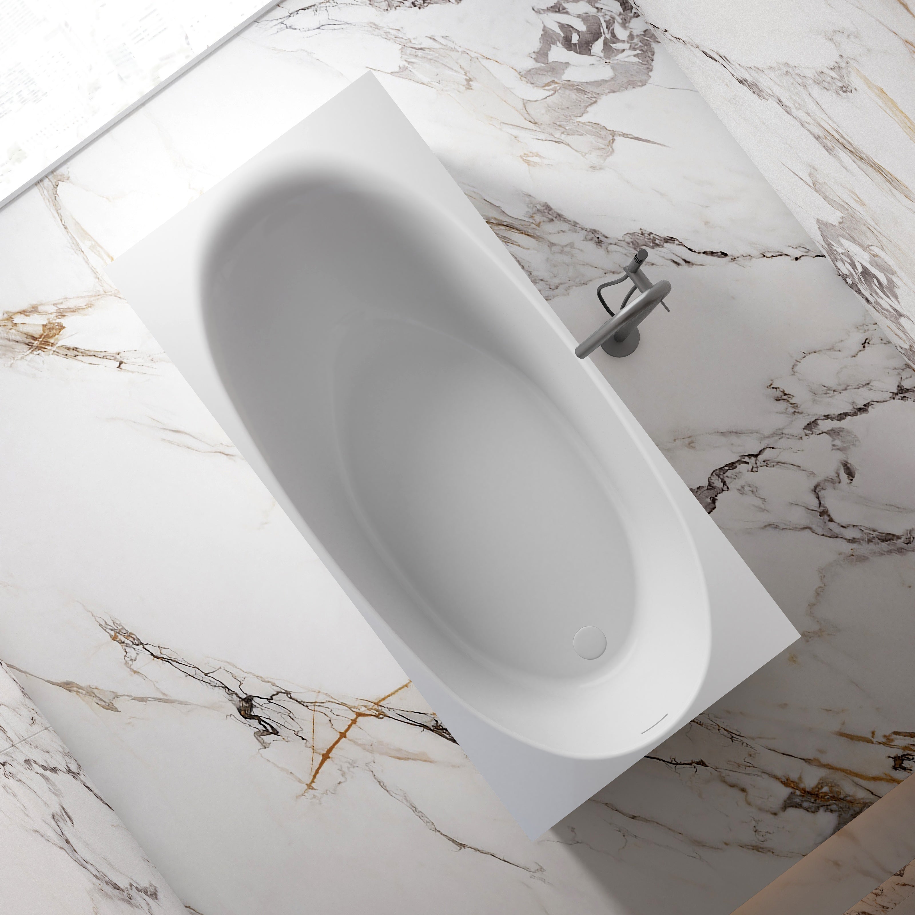 MonBlari Acrylic Freestanding Bathtub MY-66655-GW-TopView