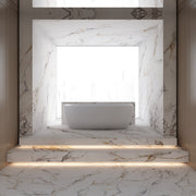 MonBlari Acrylic Back to Wall Bathtub MY-66656-GW-FrontView