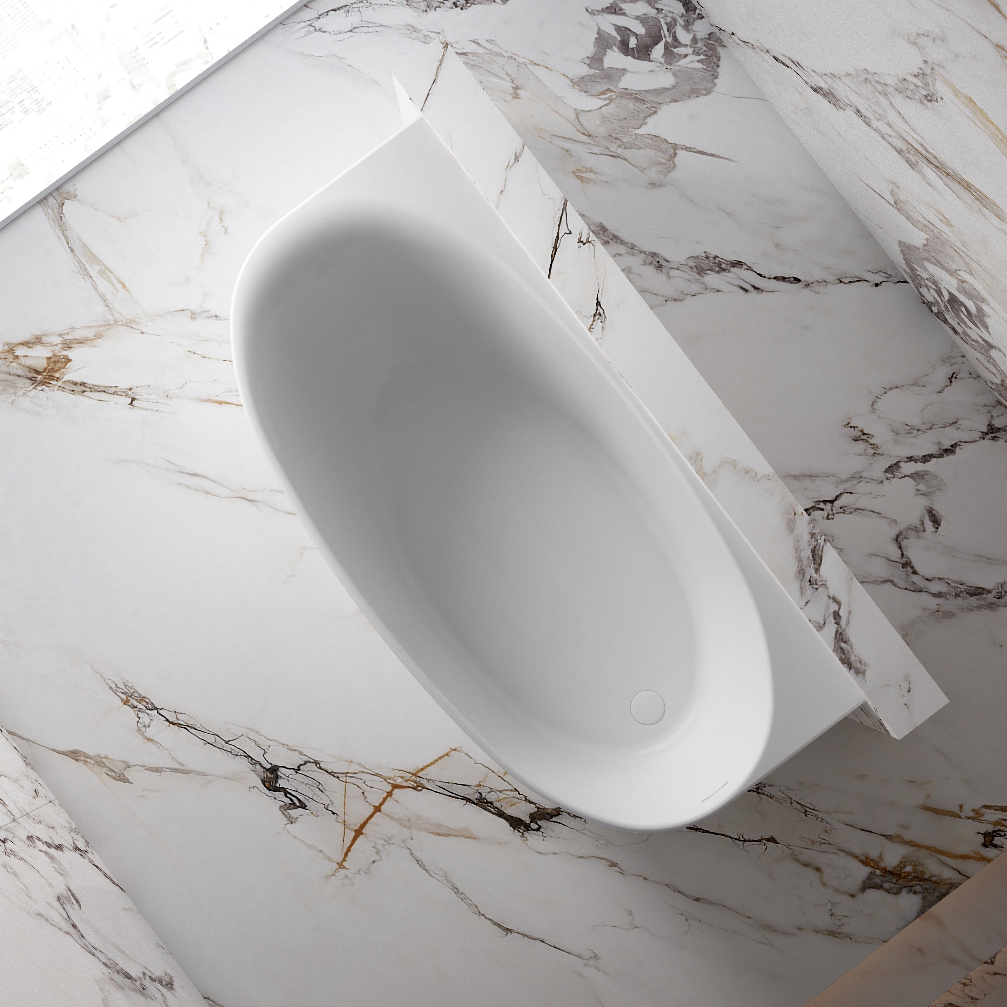 MonBlari Acrylic Back to Wall Bathtub MY-66656-GW-TopView