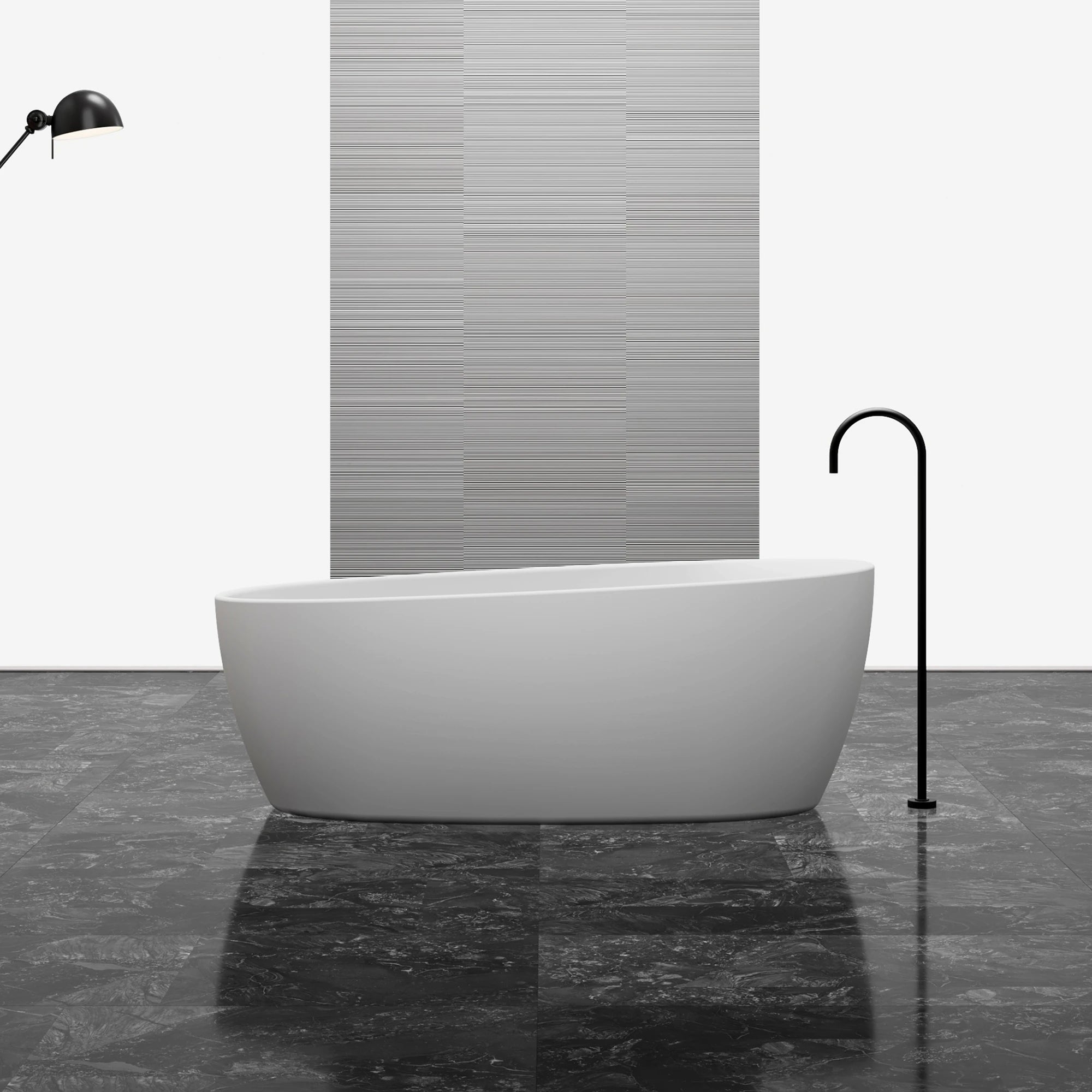 67 Inch MonBlari Solid Surface Freestanding BathtubMR88812MW-FrontView