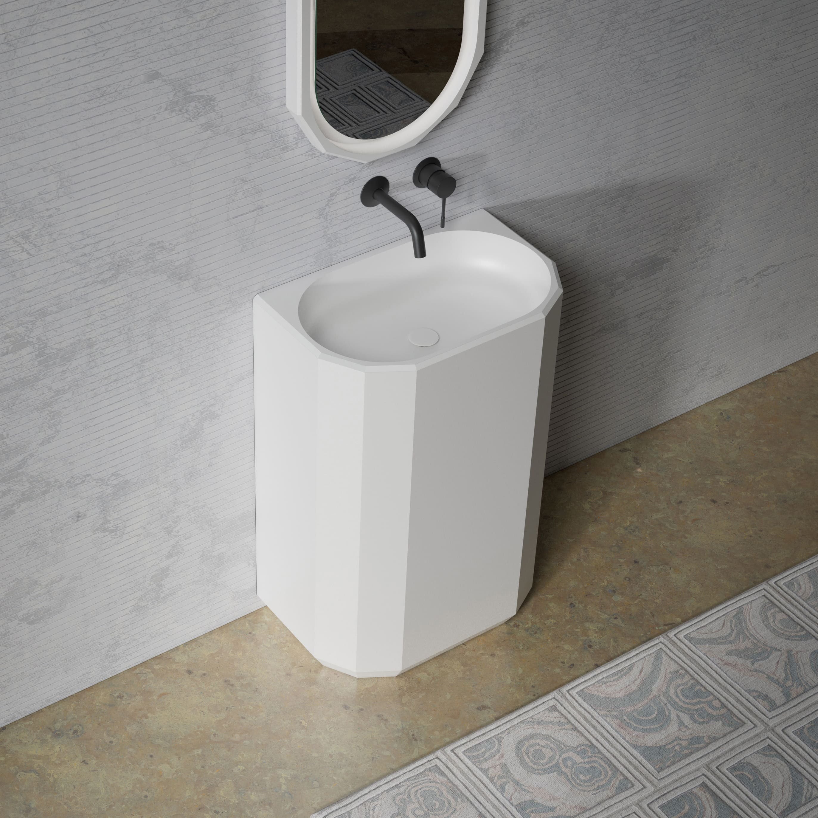 MonBlariBERYLSeriesPedestalSinkDiagonalTopViewPanorama-600x600x900mm