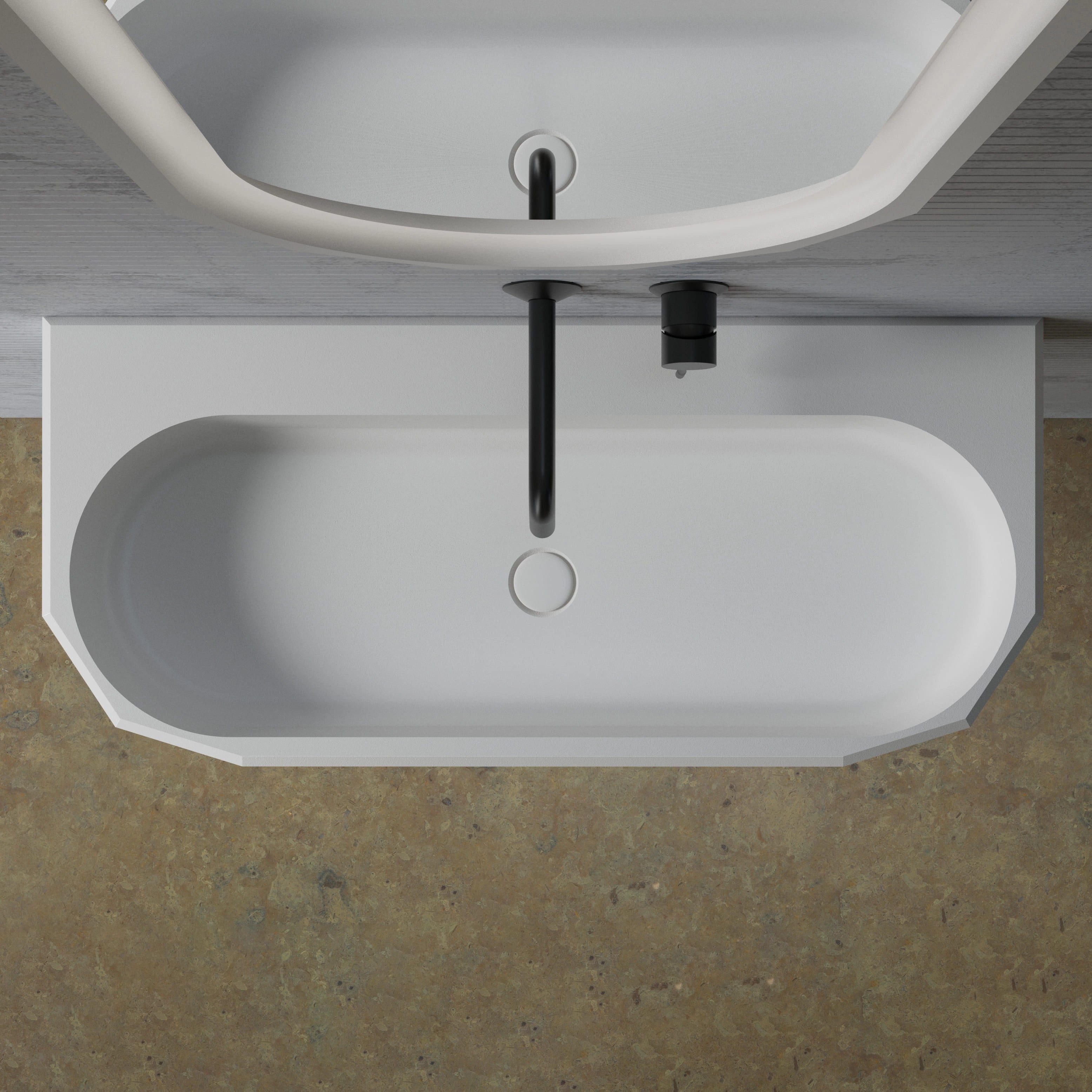 MonBlariBERYLSeriesRectangularWall-MountedSinkTopViewPanorama-670x420x230mm