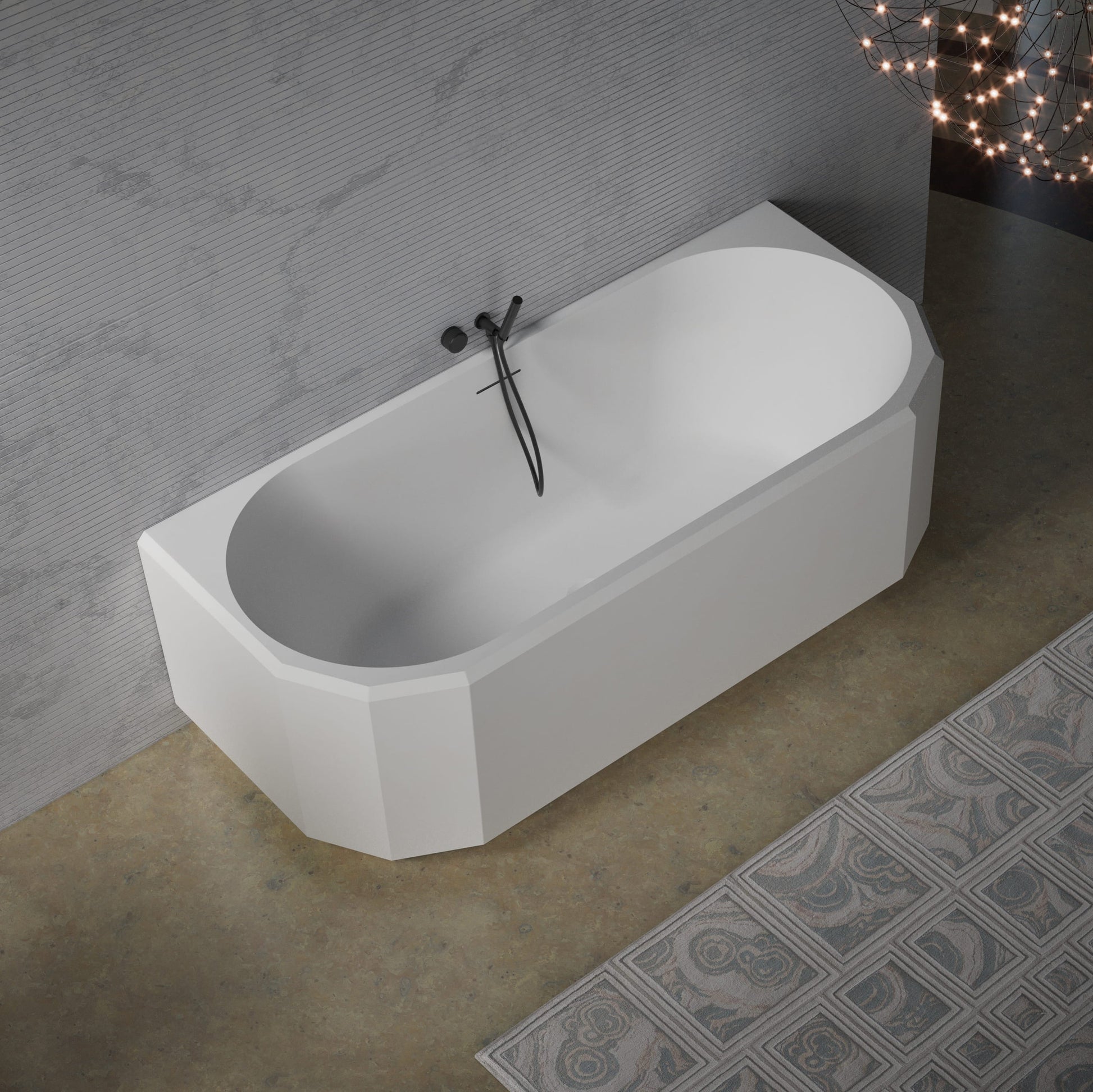 MonBlariBERYLSeriesWall-MountedBathtubDiagonalTopViewPanorama-1700x750x550mm-Scenario