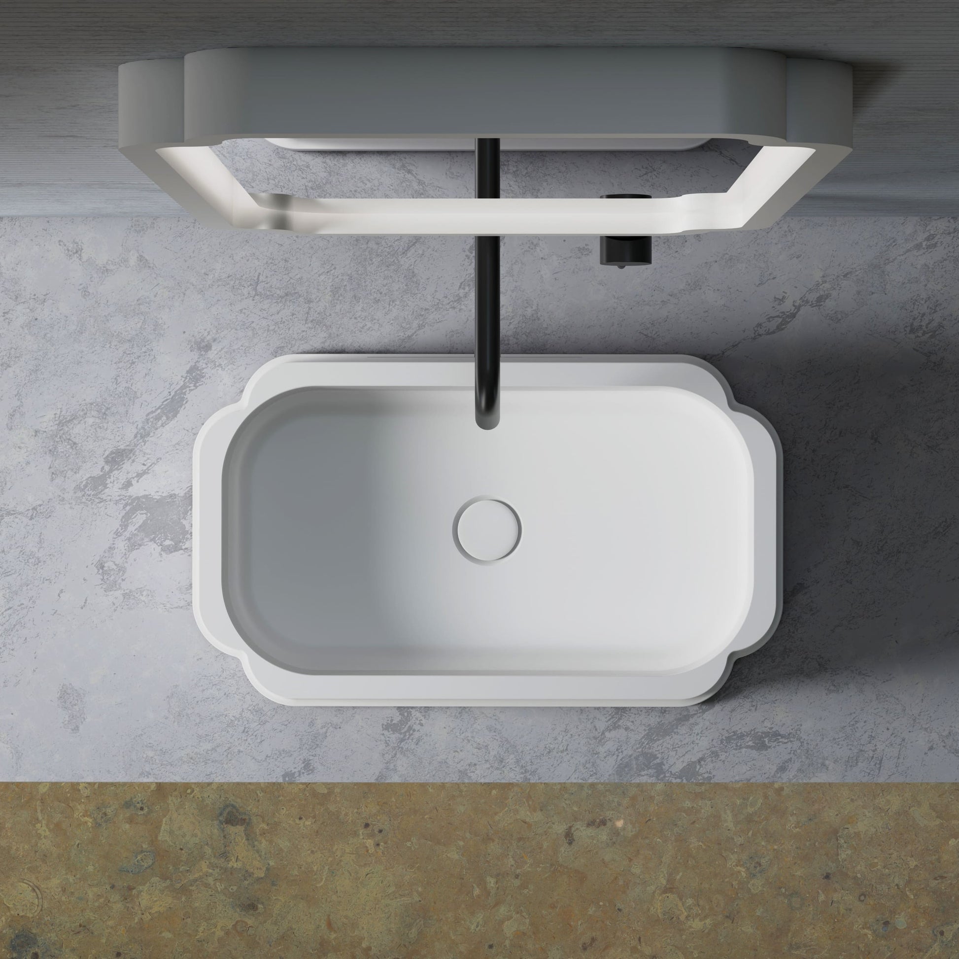 MonBlariCHLOESeriesCountertopSinkTopViewPanorama-630x380x160mm-Scenario