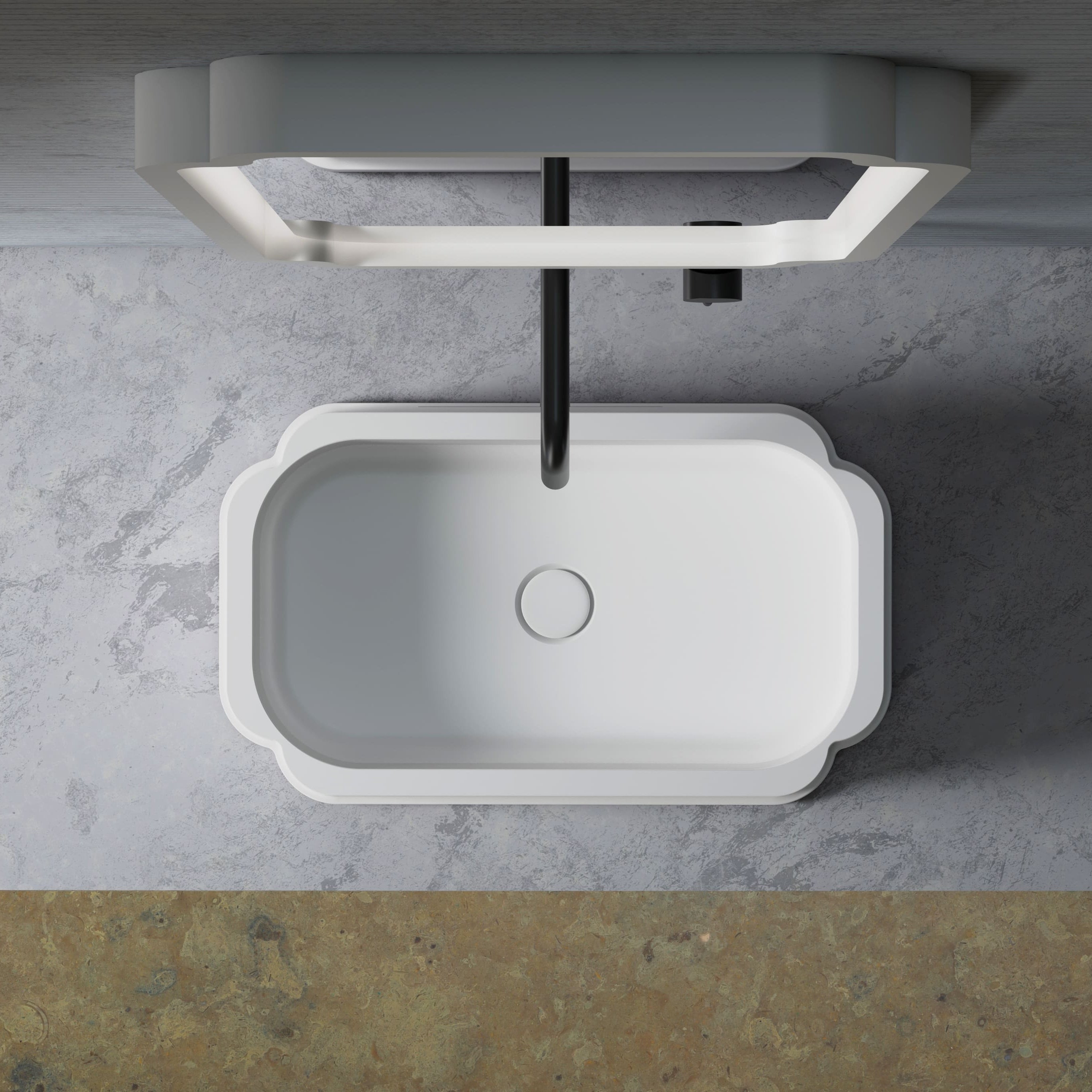 MonBlariCHLOESeriesCountertopSinkTopViewPanorama-630x380x160mm-Scenario