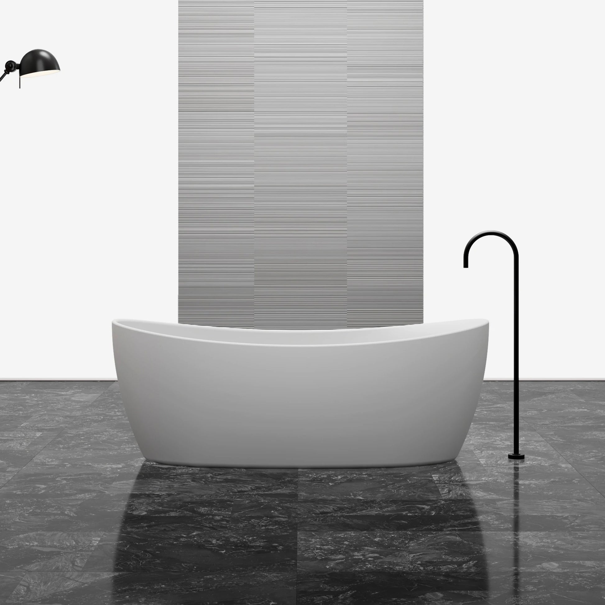 67 Inch MonBlari Solid Surface Freestanding BathtubMR88813MW-FrontView