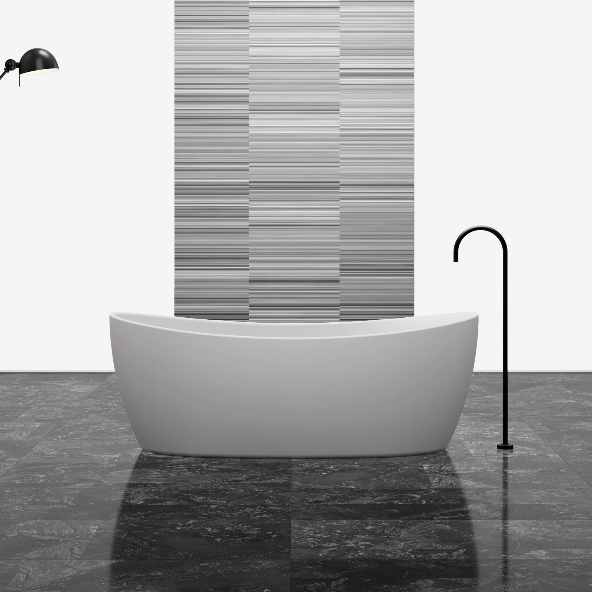 67 Inch MonBlari Solid Surface Freestanding BathtubMR88813MW-FrontView
