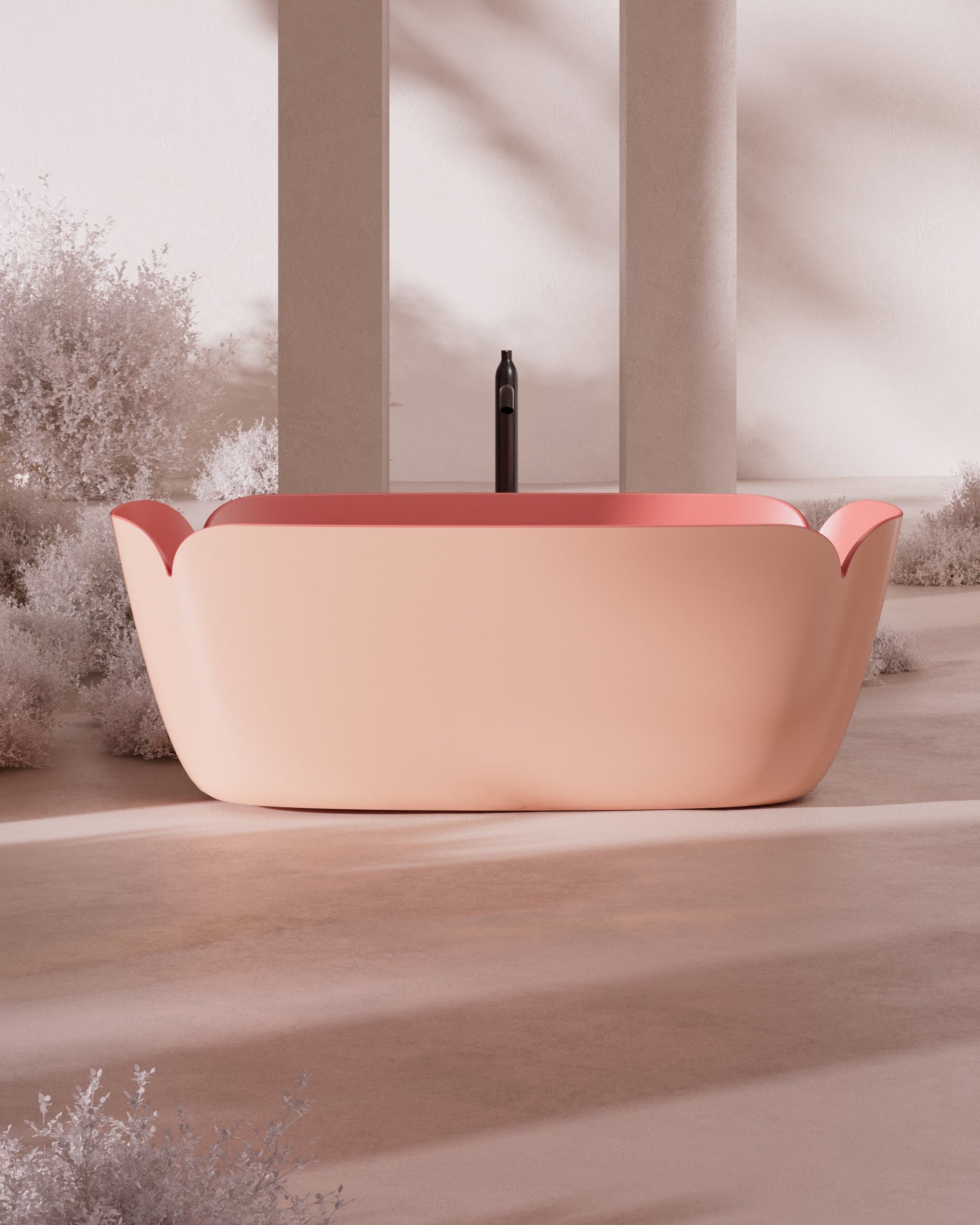 MonBlariFLOWERSeriesPinkBathtubFrontViewPanorama