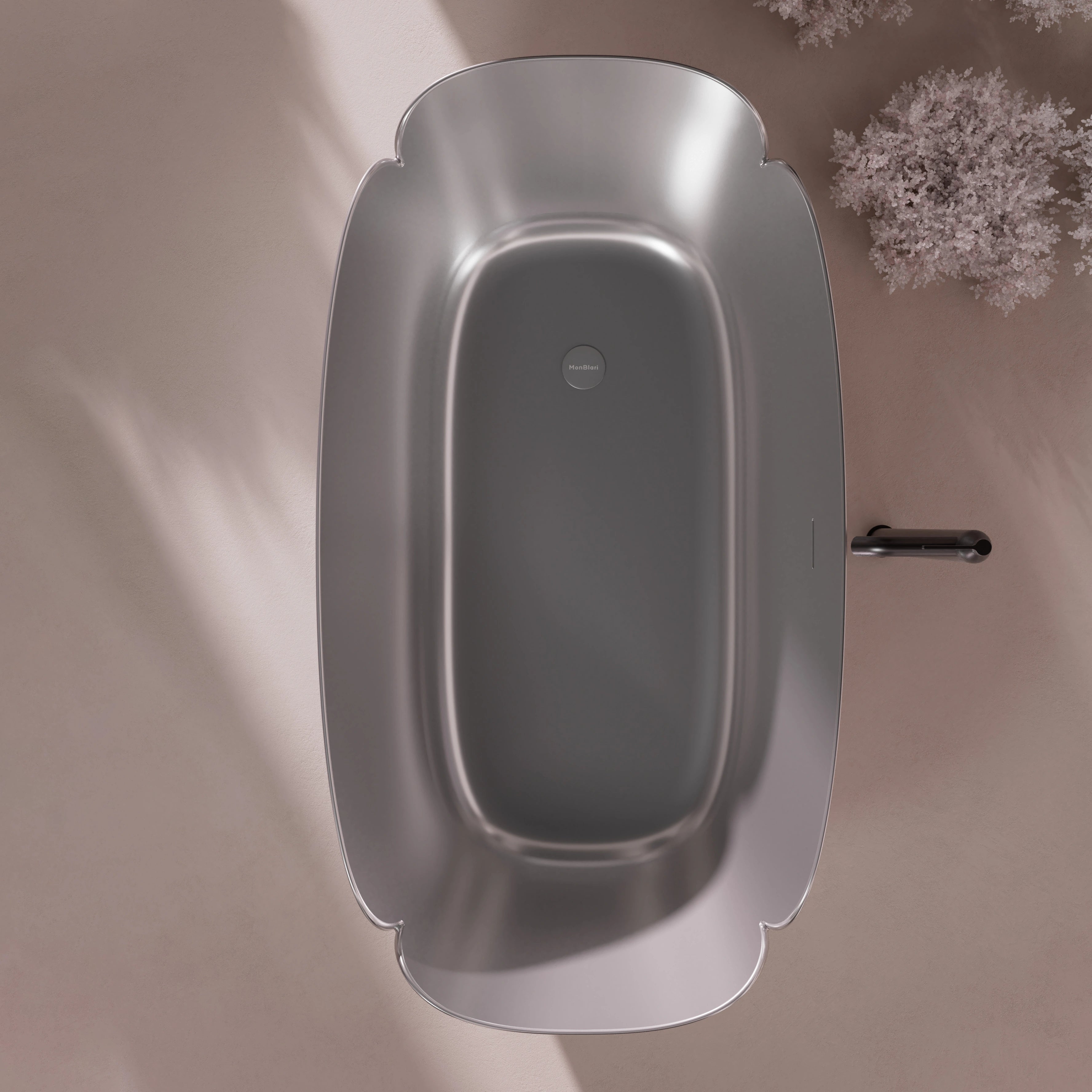 MonBlariFLOWERSeriesTitaniumGreyBathTopViewPanorama