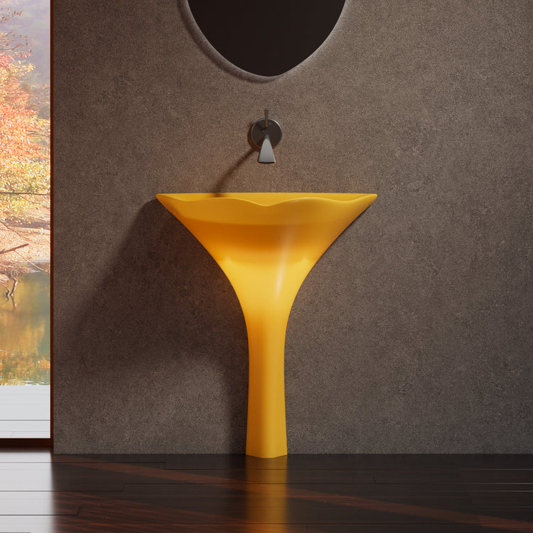 MonBlariGINKNOVASeriesWall-MountedSinkFrontViewPanorama-GinkgoYellow-Scenario