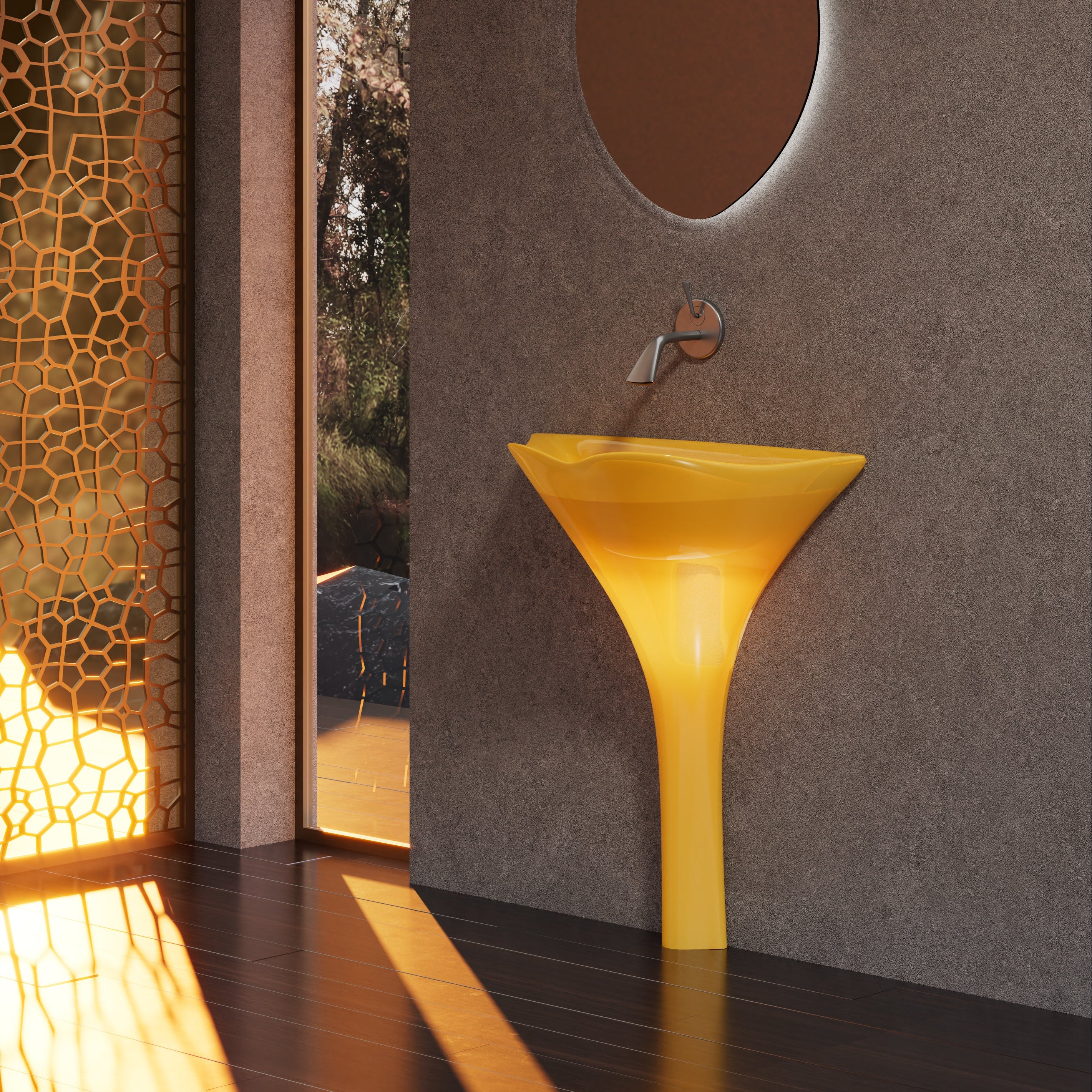 MonBlariGINKNOVASeriesWall-MountedSinkSideViewPanorama-GinkgoYellow_0cced290-5761-4dd4-aa47-91566fa9c2af