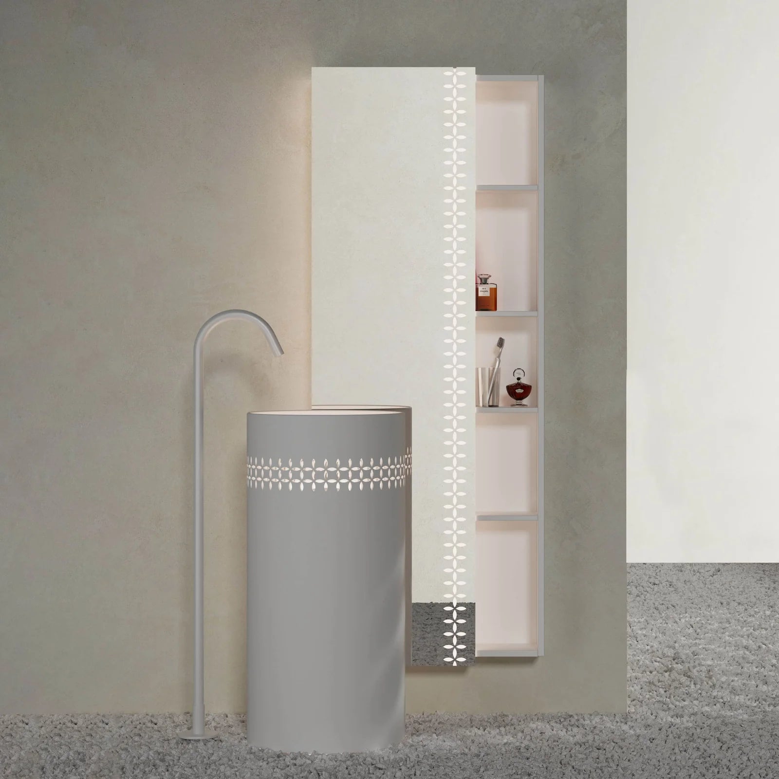 MonBlariLINGLONGSeriesBathroomStorageCabinetSetFrontViewPanorama