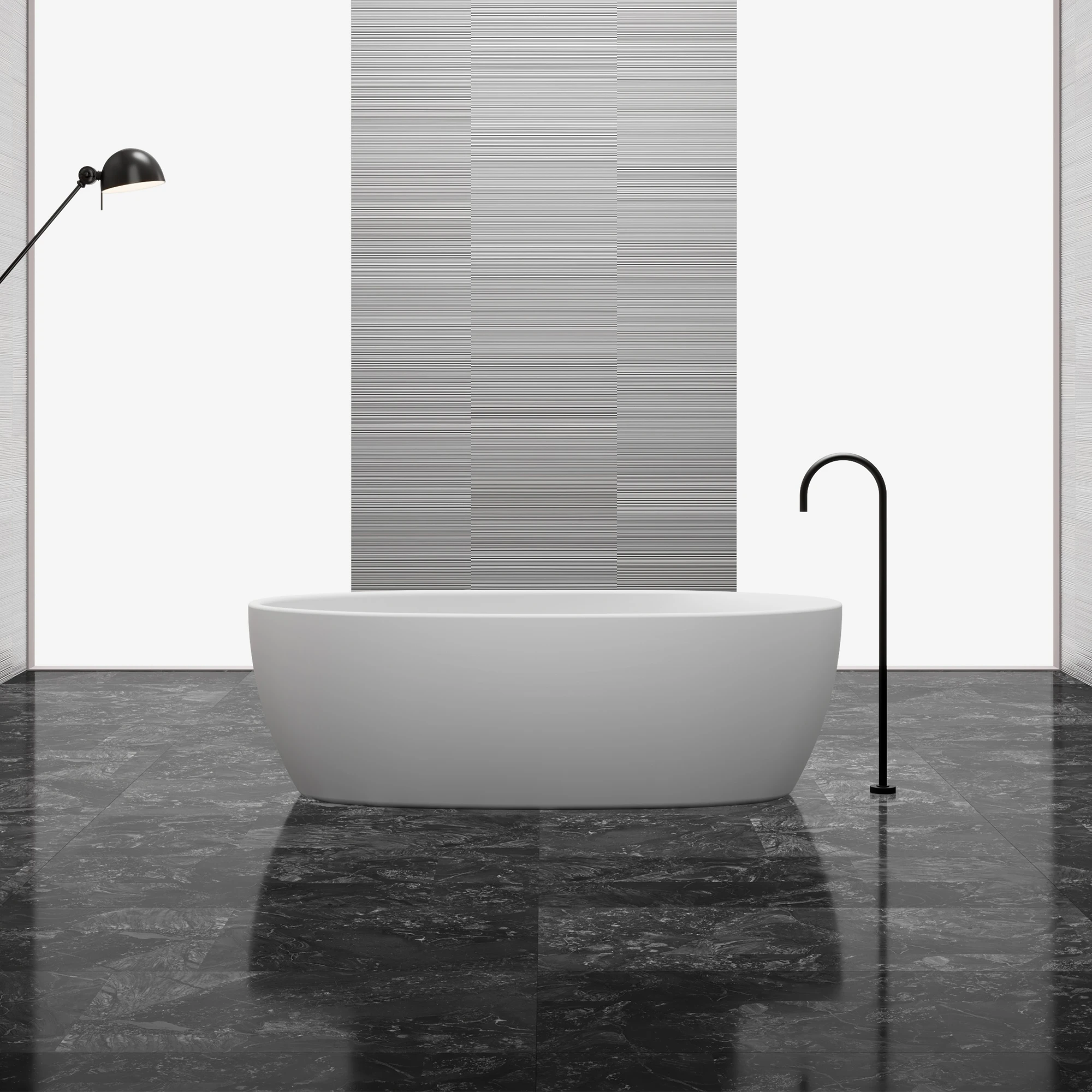 67 Inch MonBlari Solid Surface Freestanding BathtubMR88811MW-FrontView