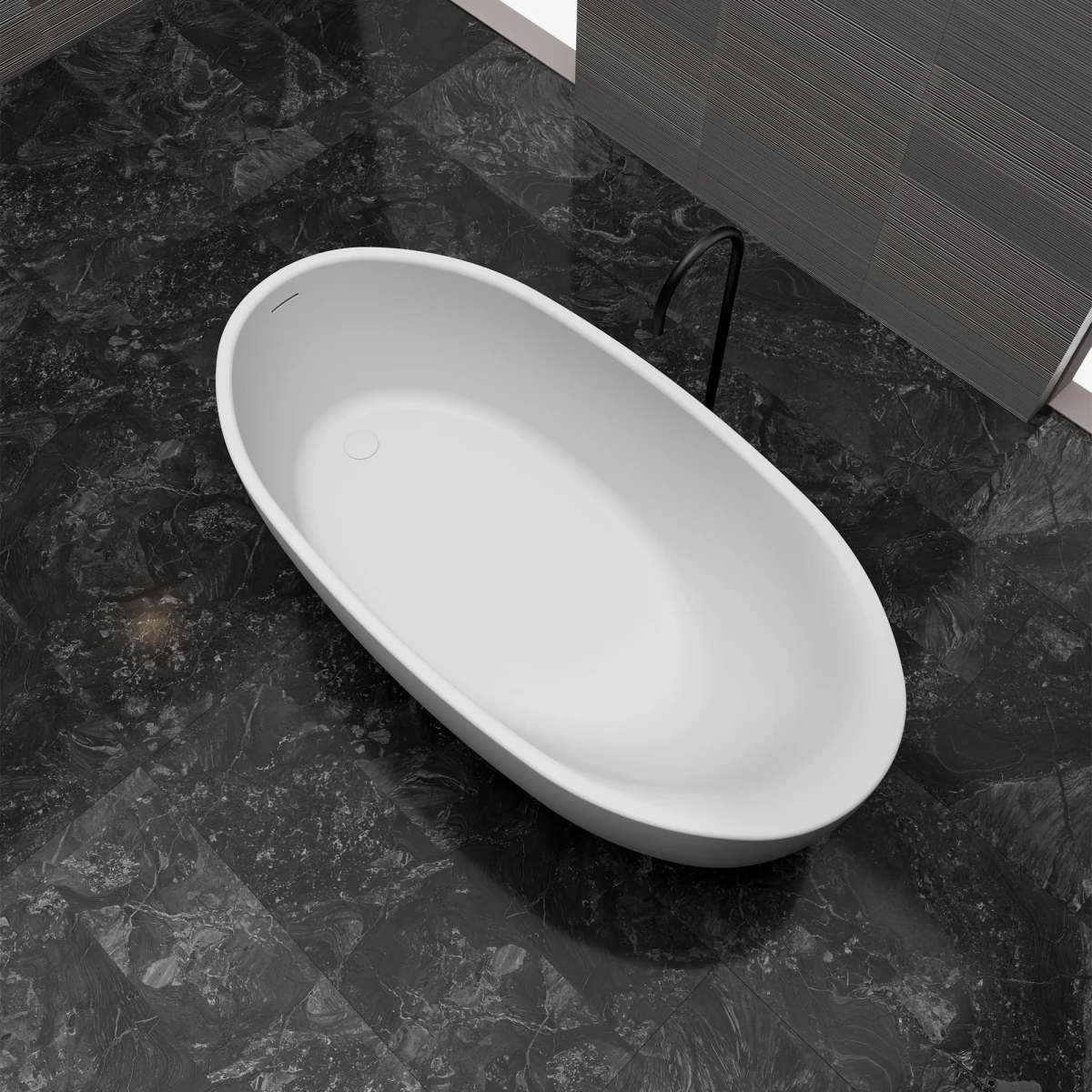67 Inch MonBlari Solid Surface Freestanding BathtubMR88811MW-Top View