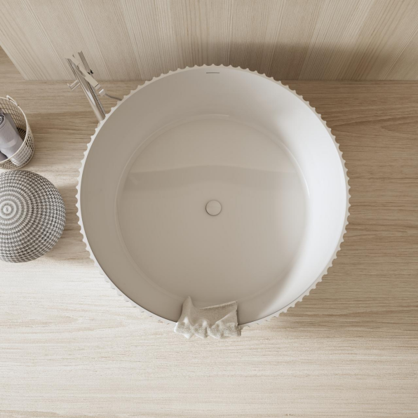 59 Inch MonBlari Venus Series Solid Surface Freestanding BathtubMR88879MW-TopView