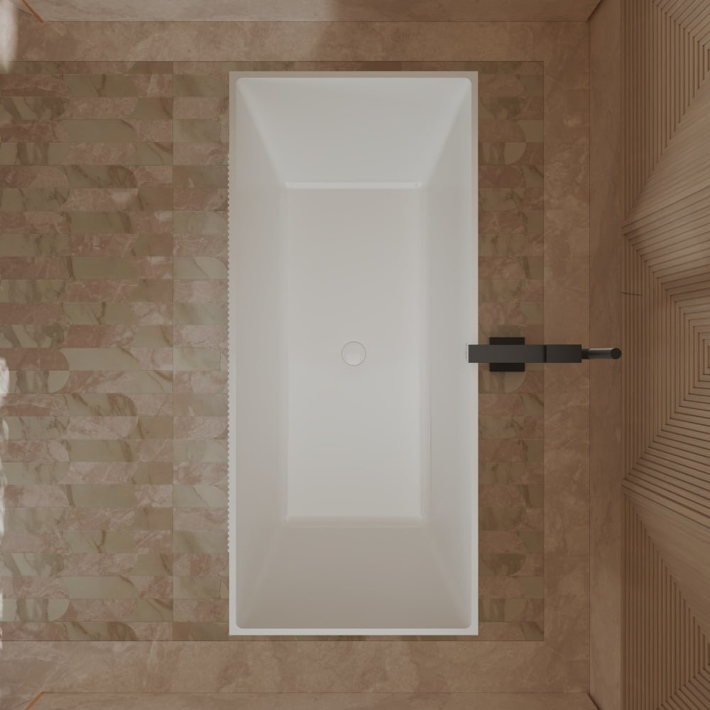 43-67 Inch MonBlari Acrylic Freestanding Bathtub Fluted