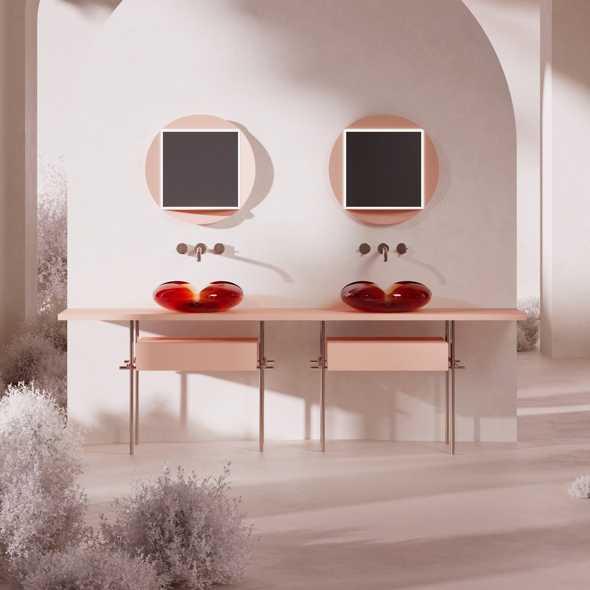 MonBlari_FLOWER_Series_Bathroom_Vanity_PinkTable_FrontPanorama