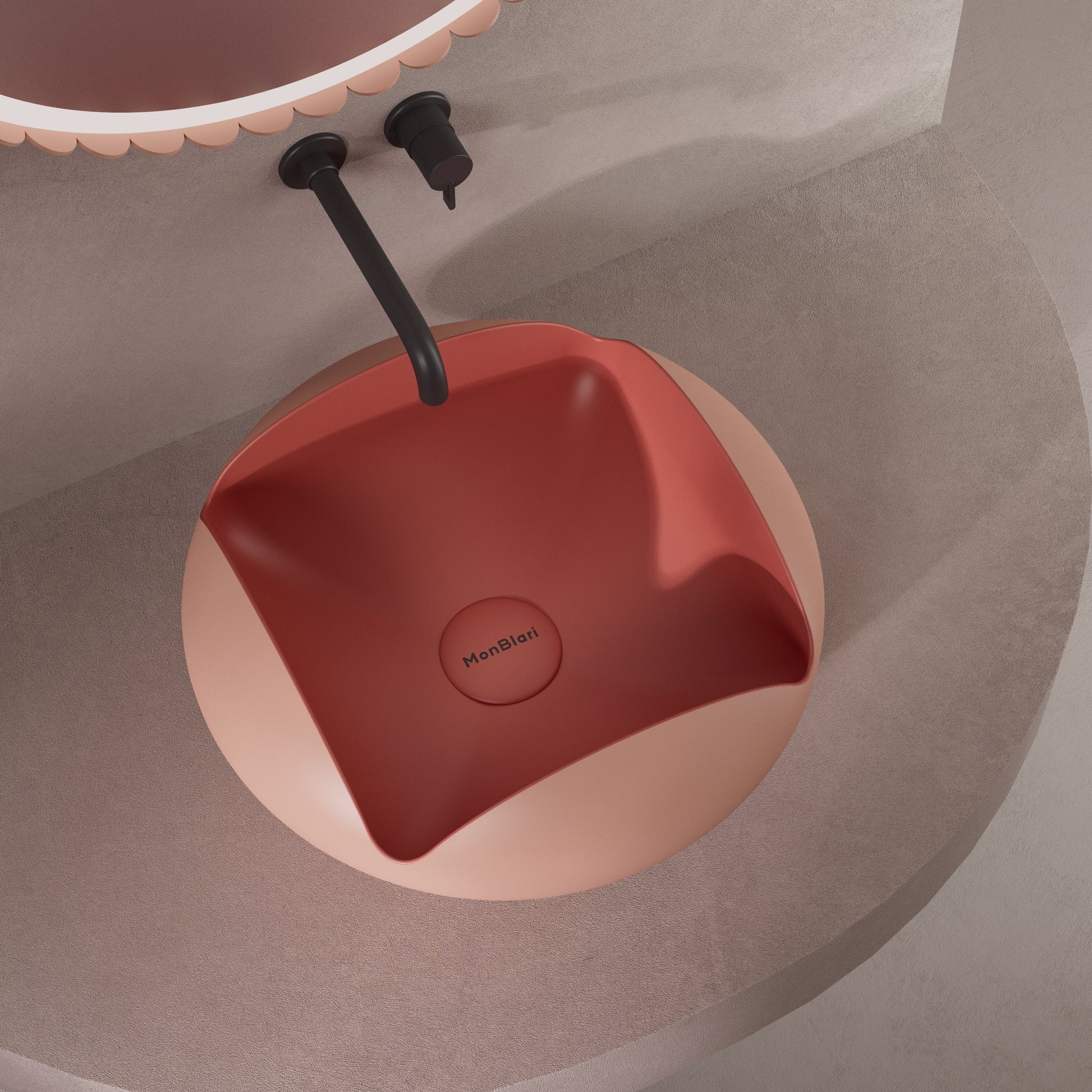MonBlari_FLOWER_Series_Pink_Bathroom_Sink_Top_View_Closeshot_-_450_450_190mm