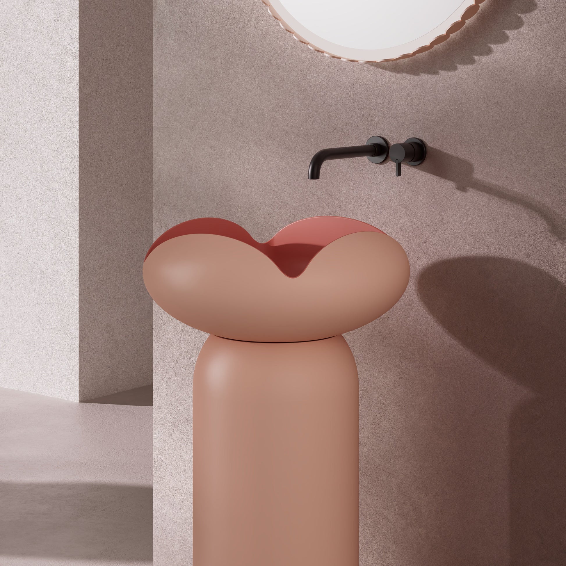 MonBlari_FLOWER_Series_Pink_Pedestal_sink_SideView