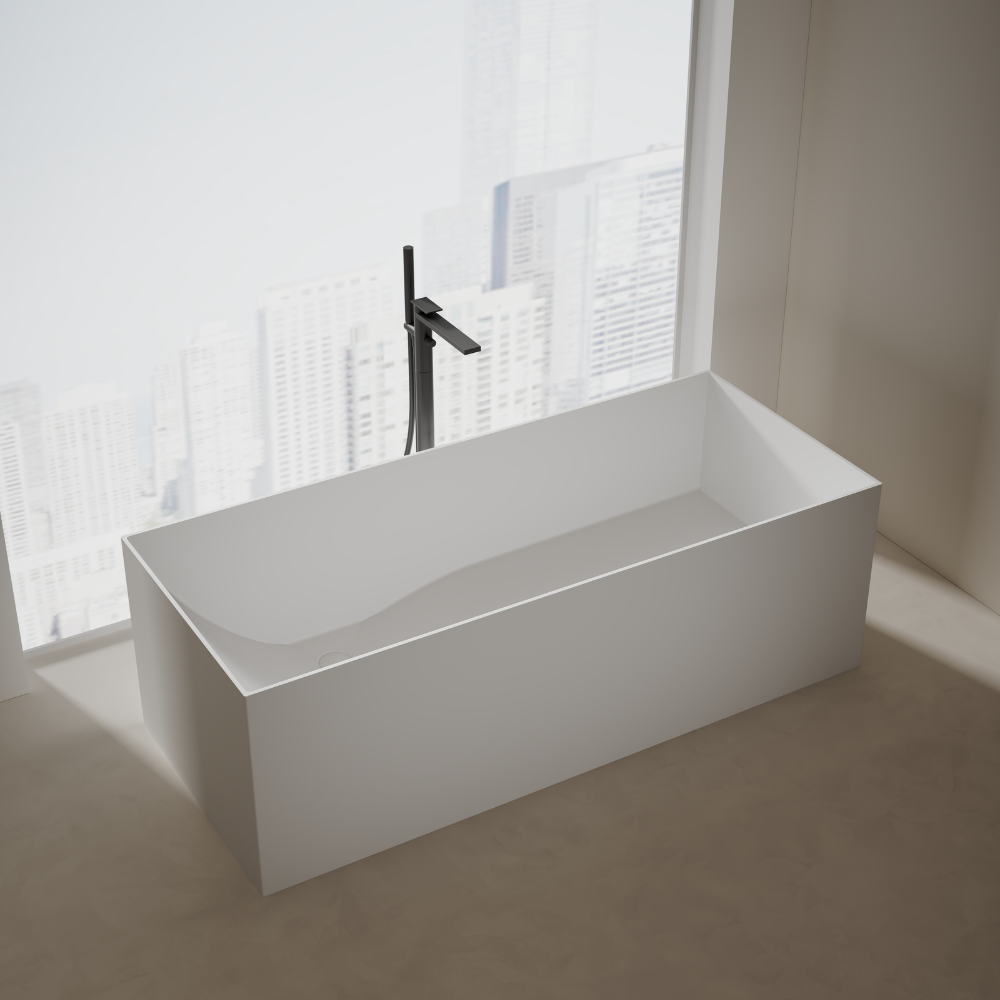59.1 Inch MonBlari NORMA Solid Surface Freestanding Bathtub