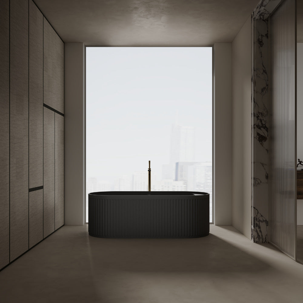 67 Inch MonBlari Solid Surface Freestanding Bathtub