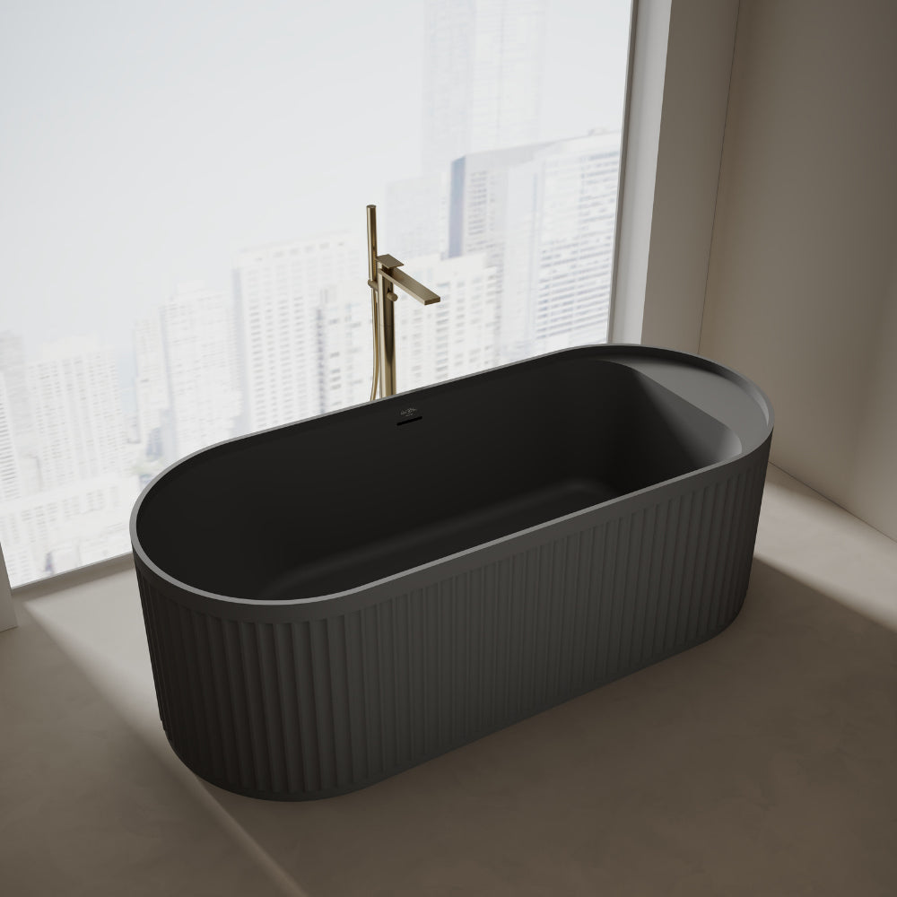 67 Inch MonBlari Solid Surface Freestanding Bathtub