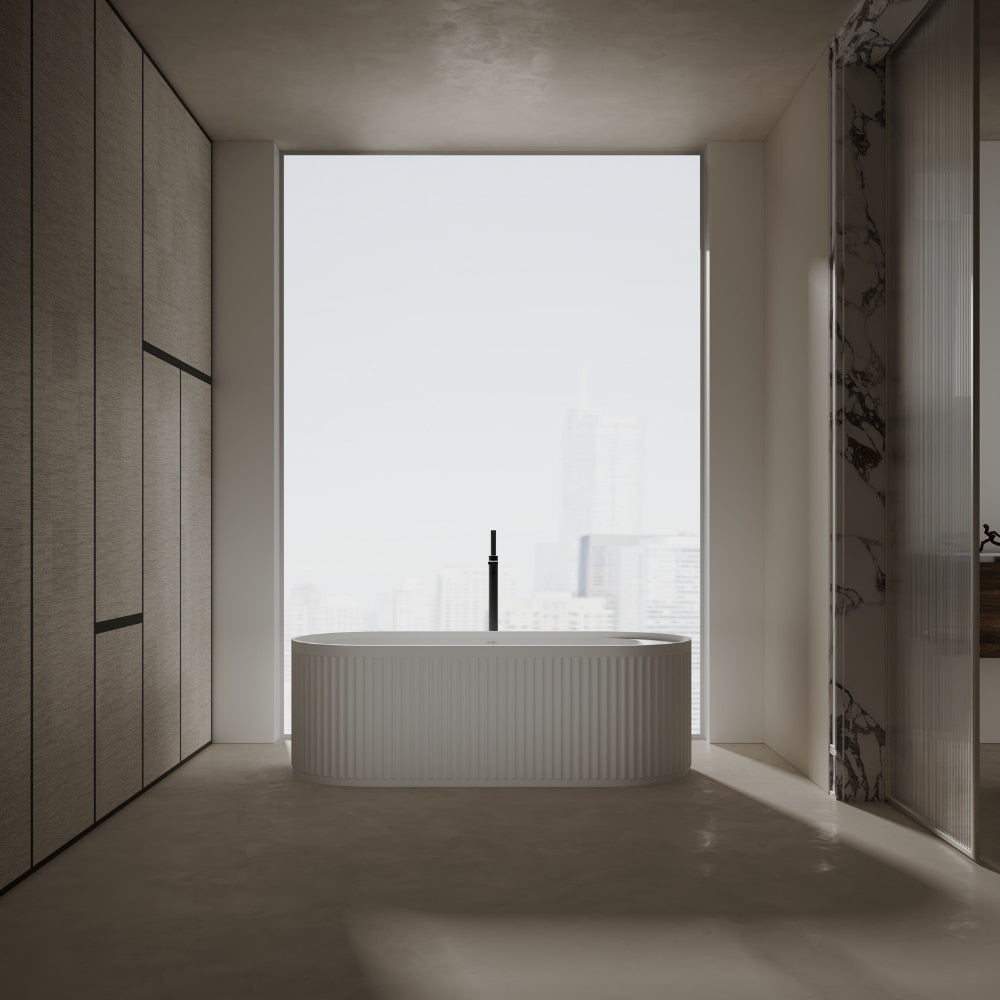 67 Inch MonBlari Solid Surface Freestanding Bathtub