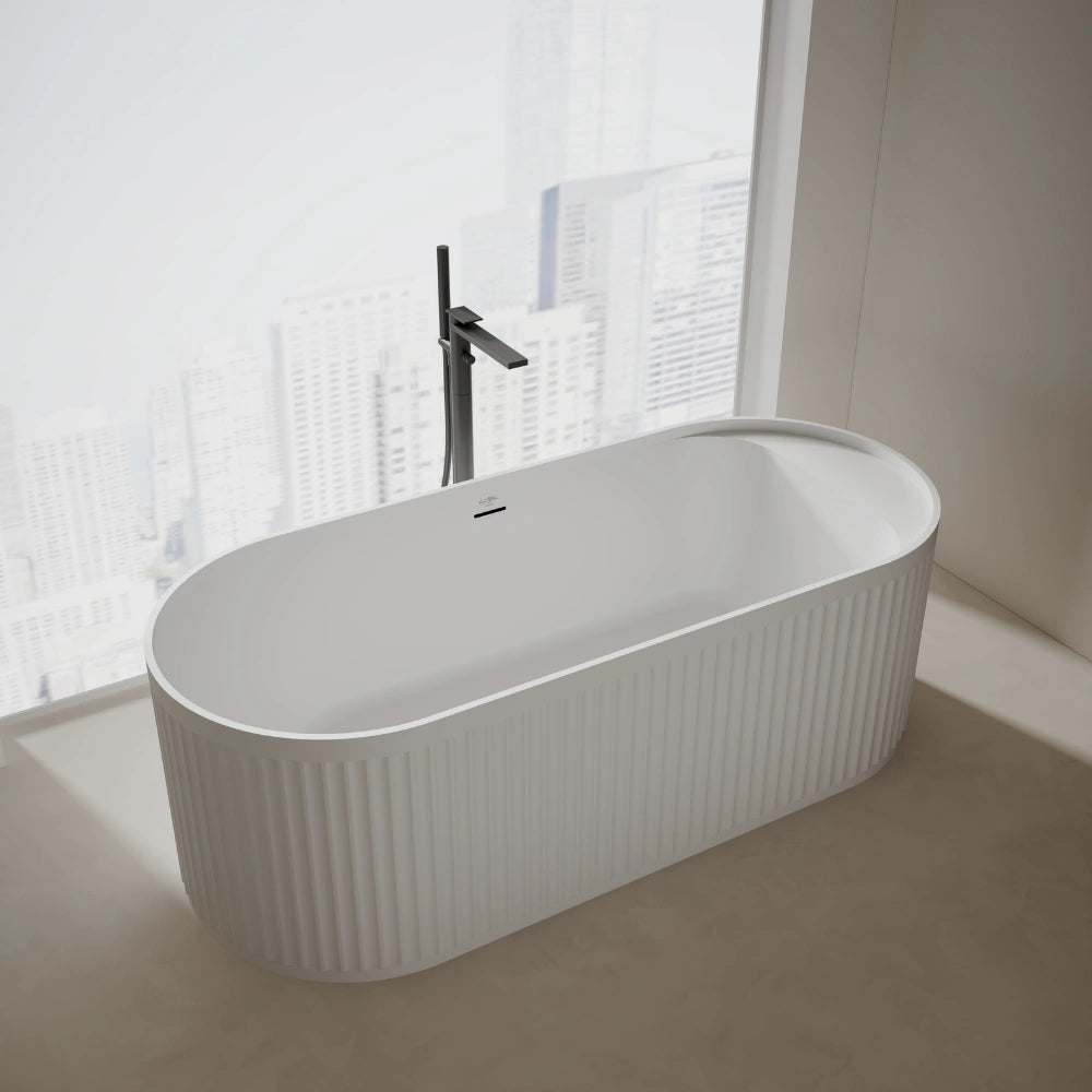 67 Inch MonBlari Solid Surface Freestanding Bathtub