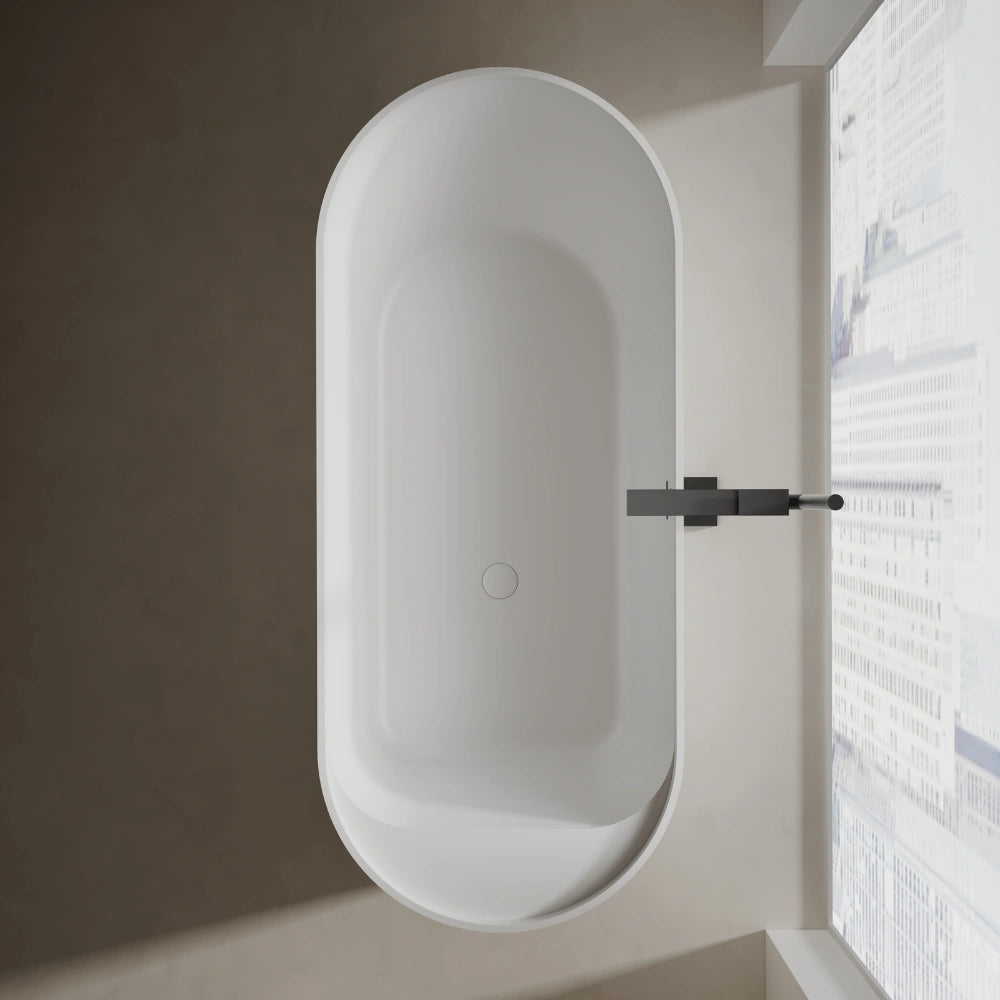 67 Inch MonBlari Solid Surface Freestanding Bathtub