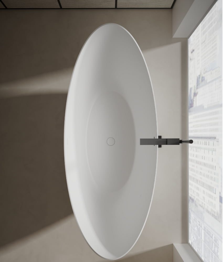 71 Inch MonBlari Solid Surface Freestanding Bathtub