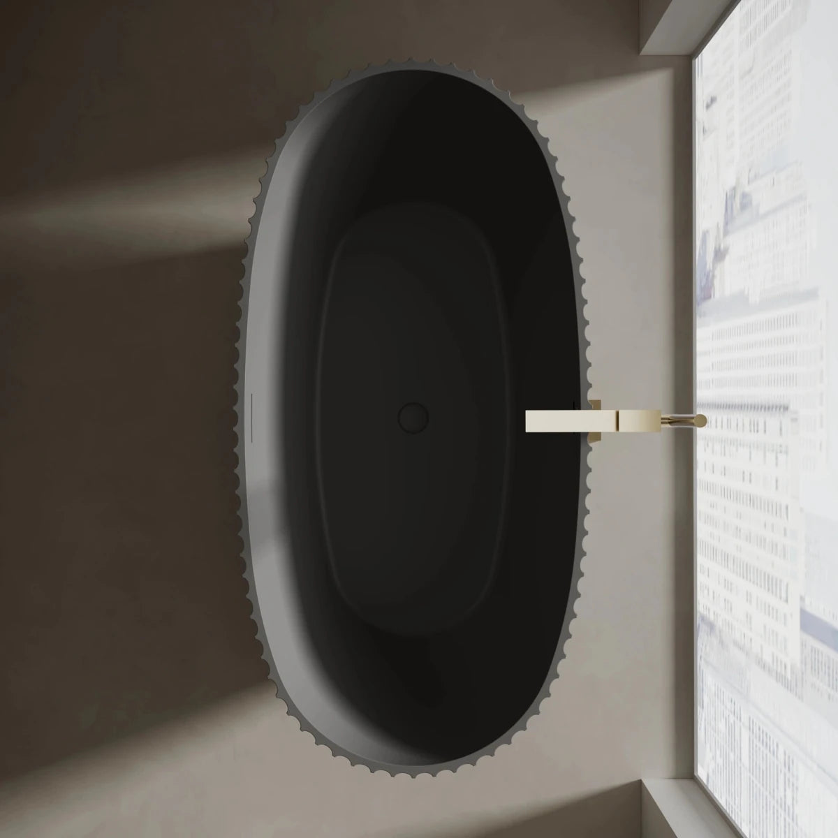 67 Inch MonBlari VENUS Series Curved Bathtub Fluted