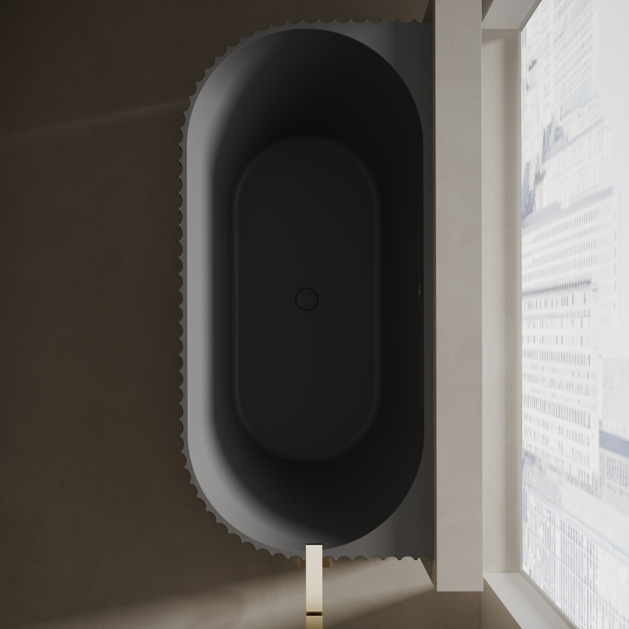 67 Inch MonBlari VENUS Series Wall-Mounted Bathtub